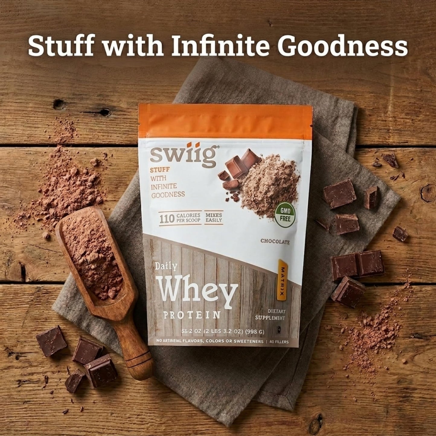 swiig Whey Protein Powder Chocolate 2.2 lb