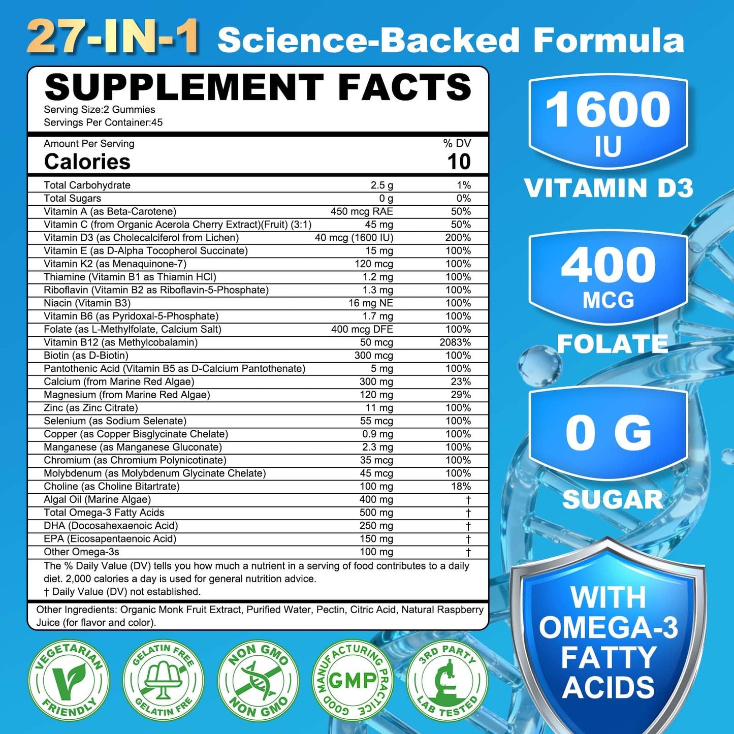 Sijigood Mens Multivitamins Gummies 90 Count