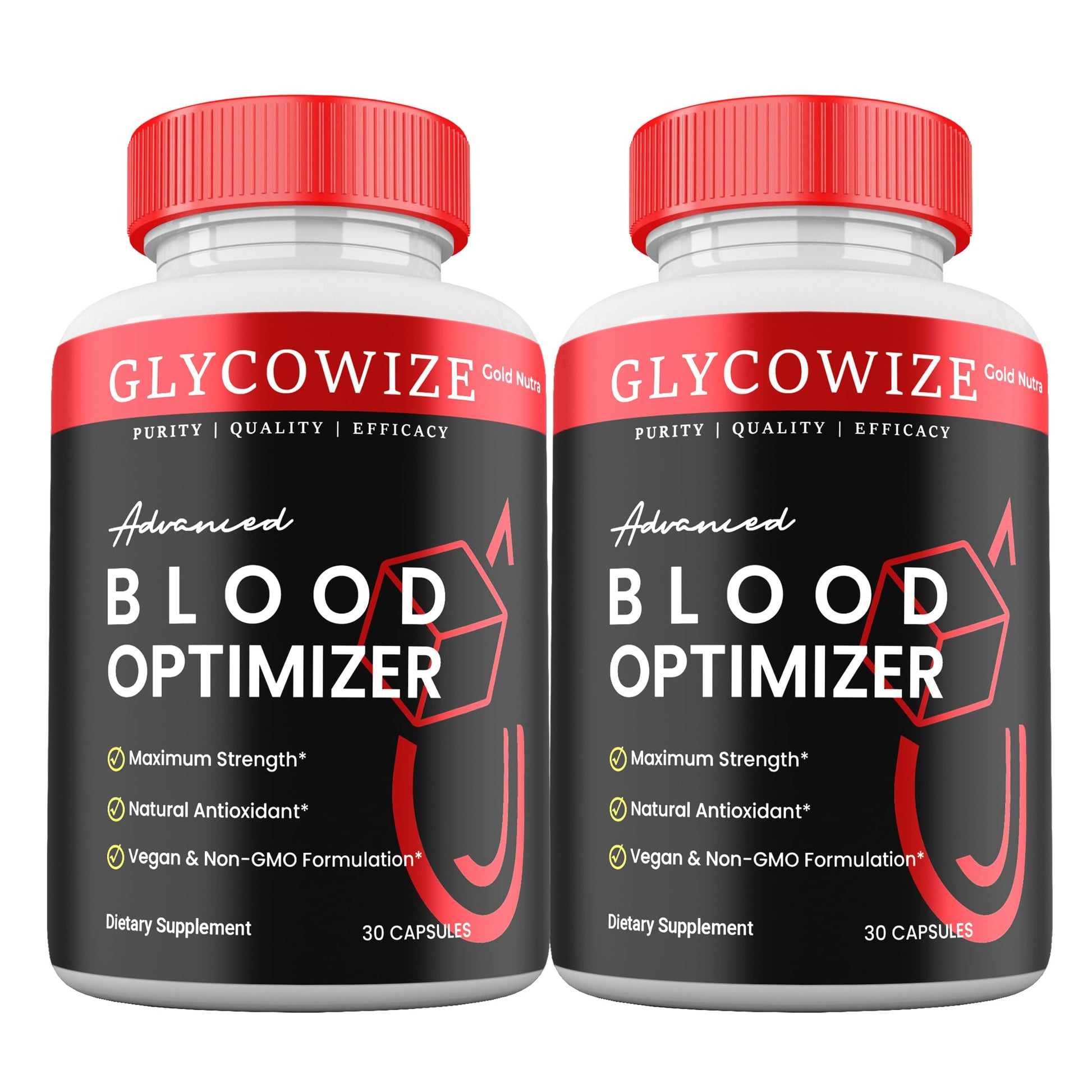 Gold Nutra GlycoWize Capsules, Maximum Strength All Natural Premium Blood Formula Supplement, 2-Pack