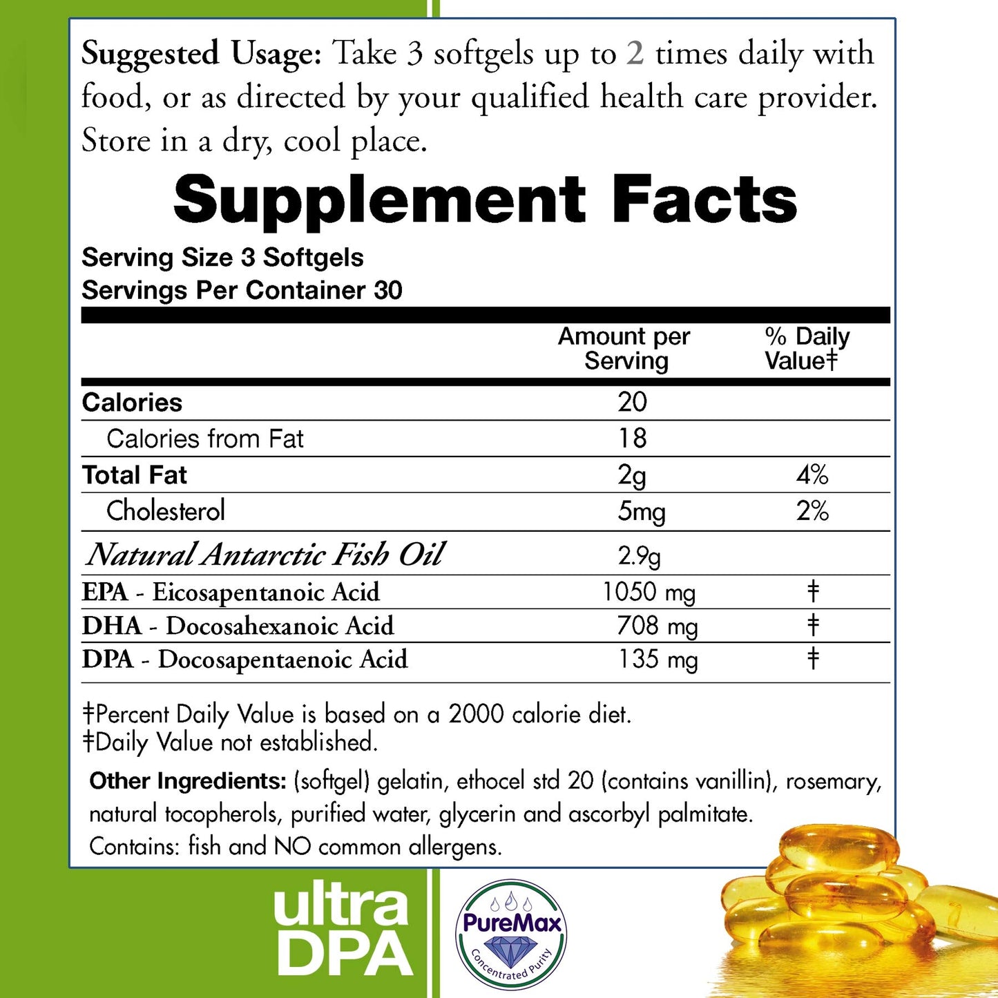 Moms For Nutrition Wild Caught Natural DPA Fish Oil Sustainable Omega-3 DPA-EPA-DHA 2,900 mg Fish Oil Supplement Ultra Pure Triple Strength Burp-Less Softgels, 270 Softgels