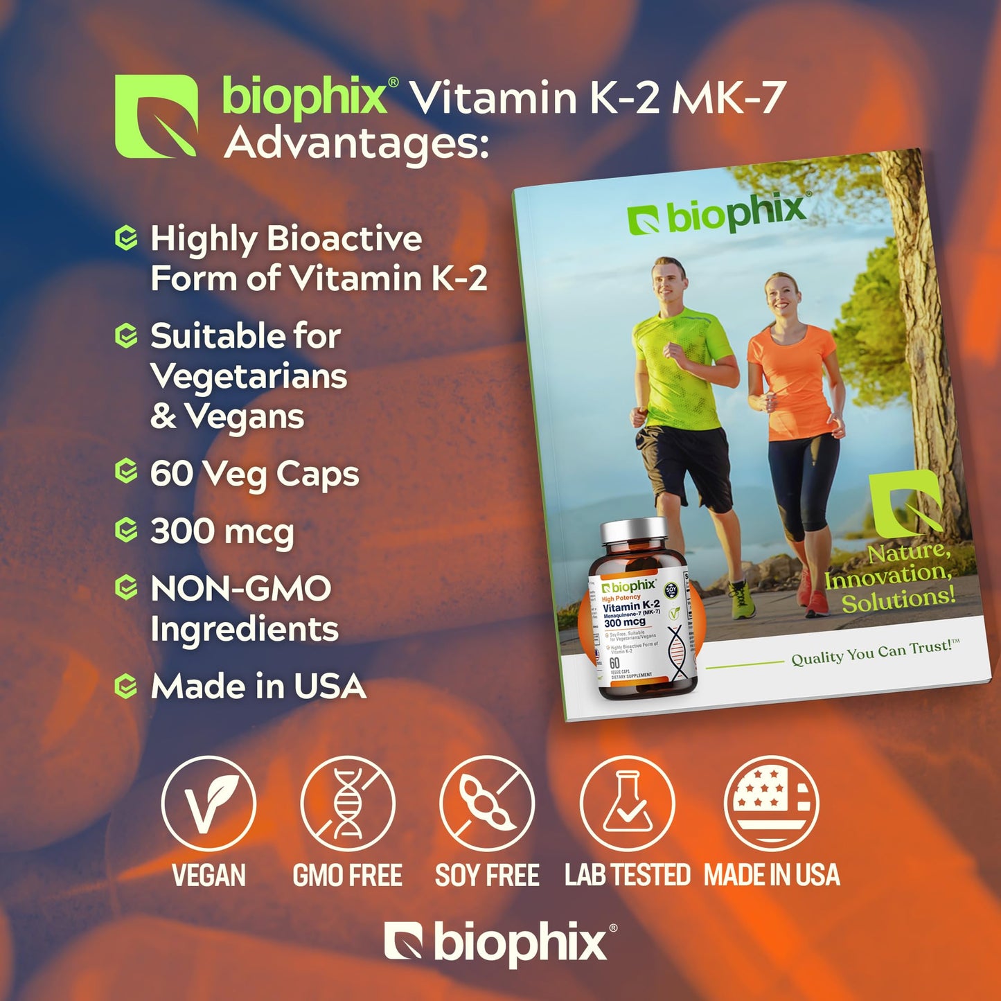 biophix Vitamin K2 MK-7 300mcg, 60 Capsules