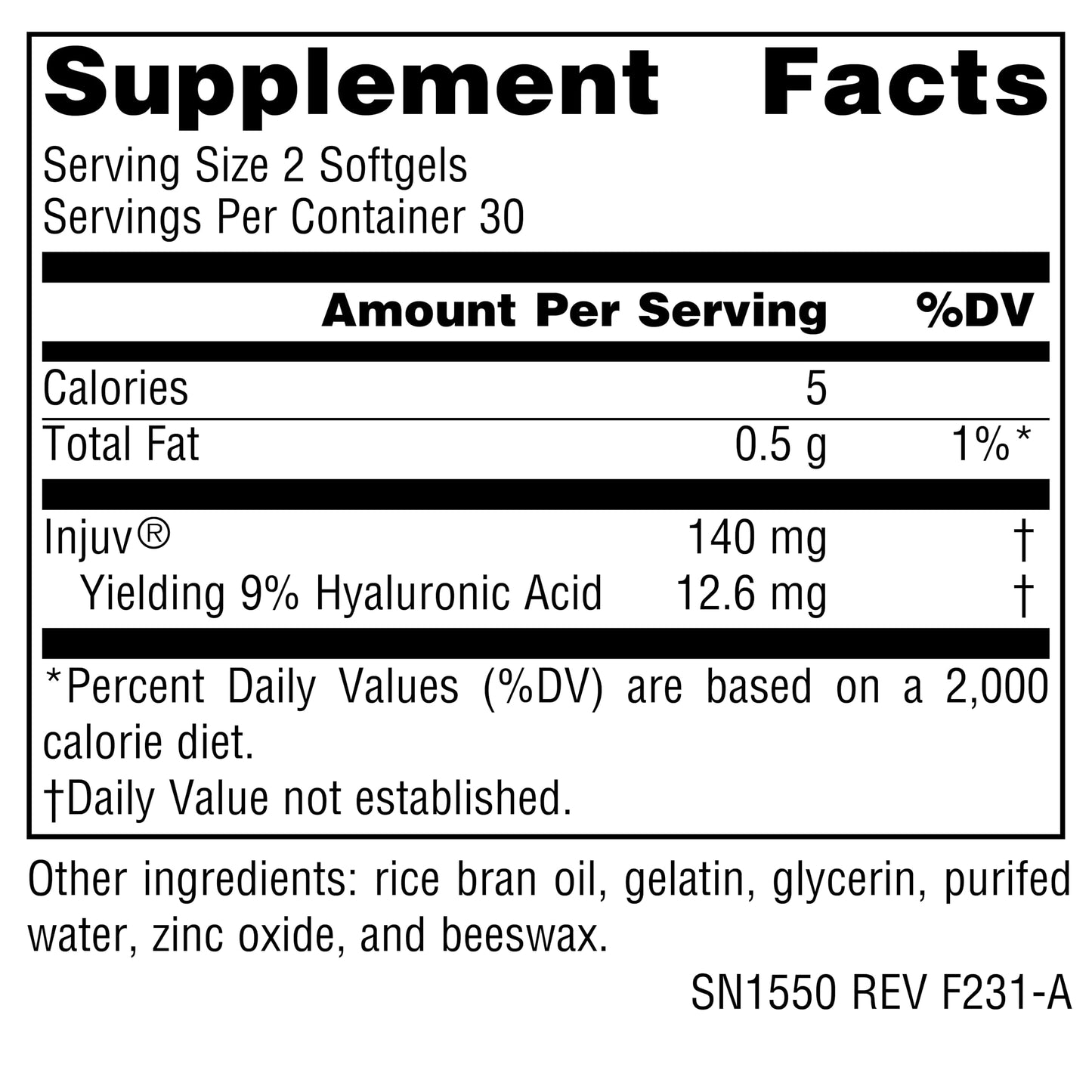 Source Naturals Hyaluronic Acid Injuv 70mg Softgels, 60 Count