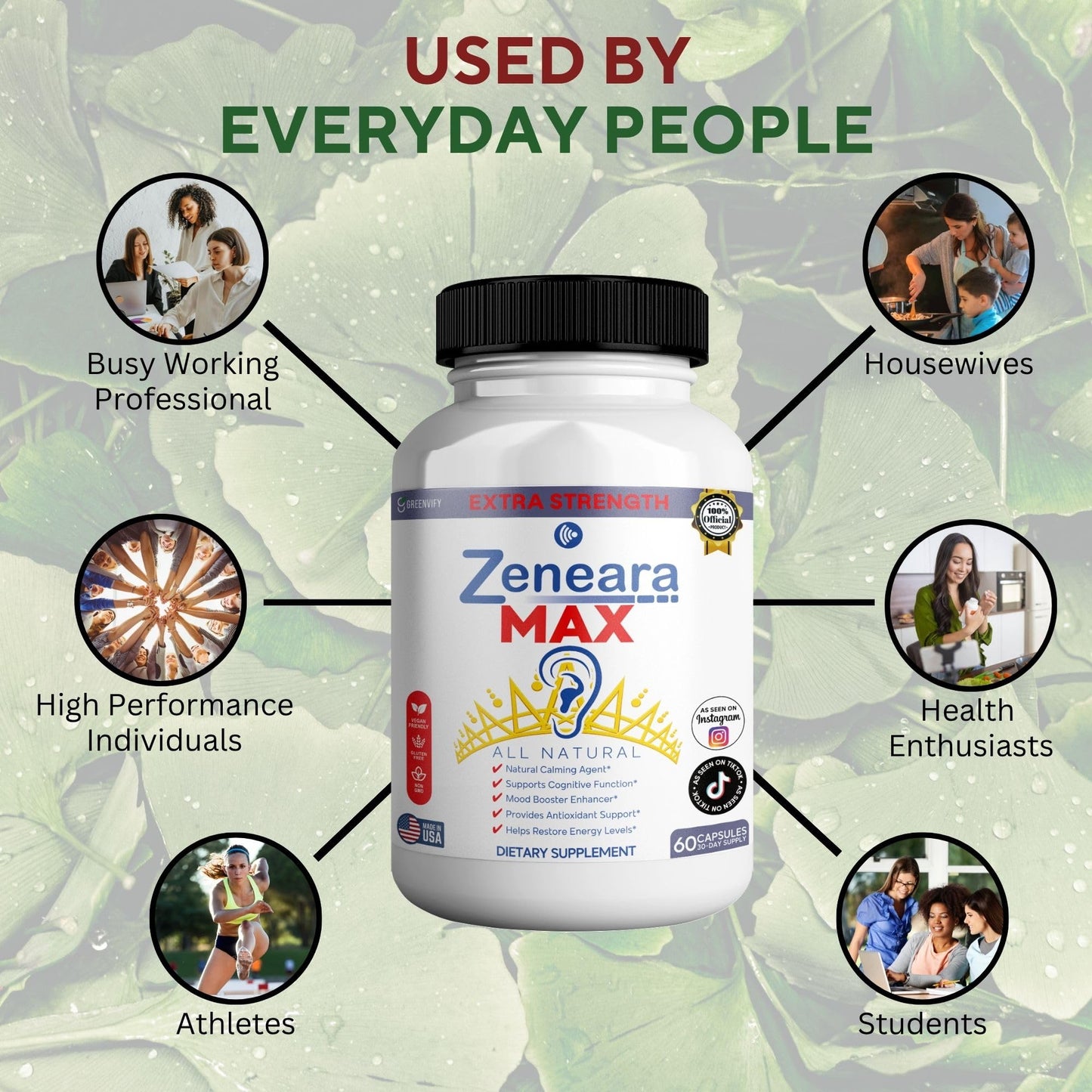 GREENVIFY Zeneara MAX Dietary Supplement Capsule, 60 Capsules