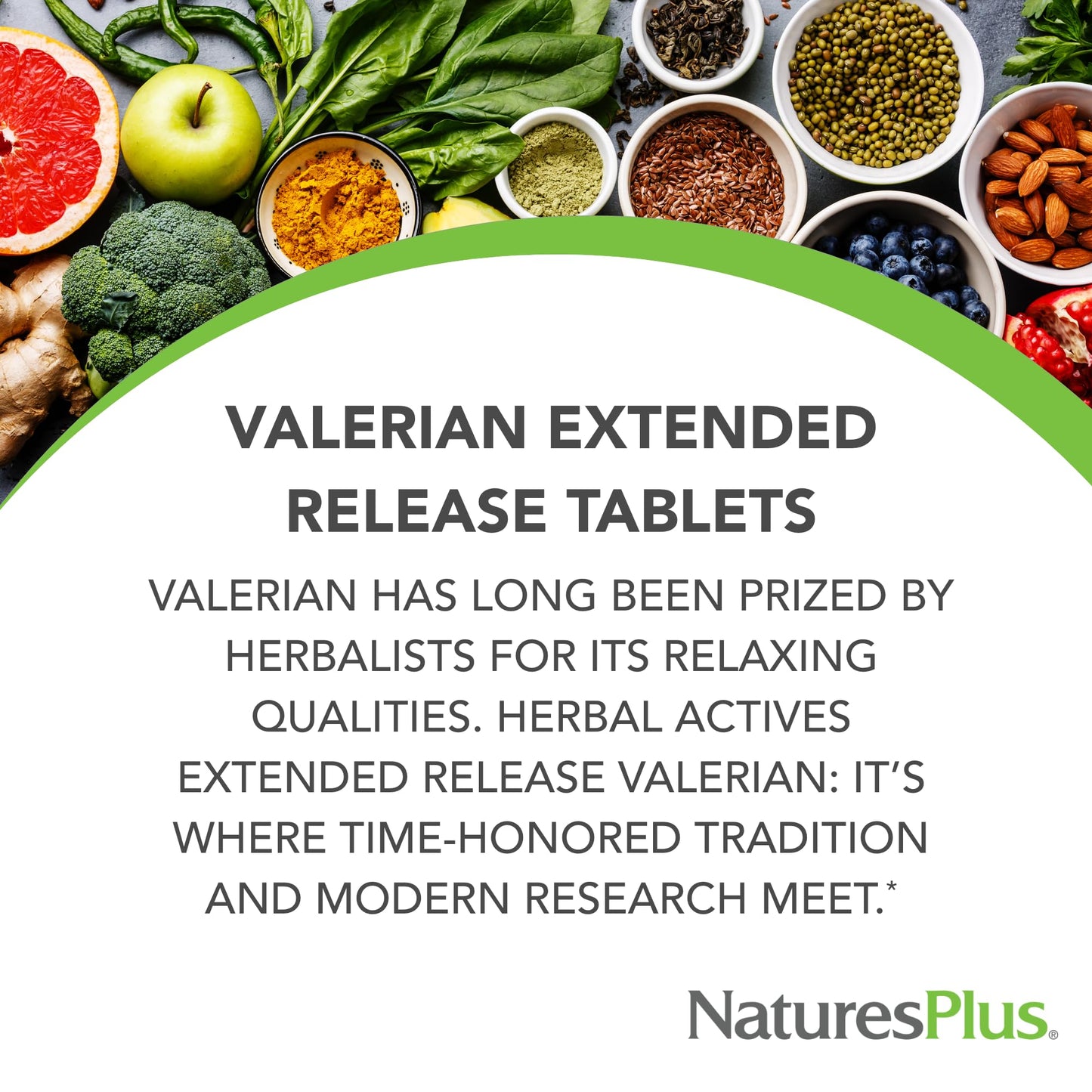 NaturesPlus Herbal Actives Valerian 600mg Extended Release 30 Tablets