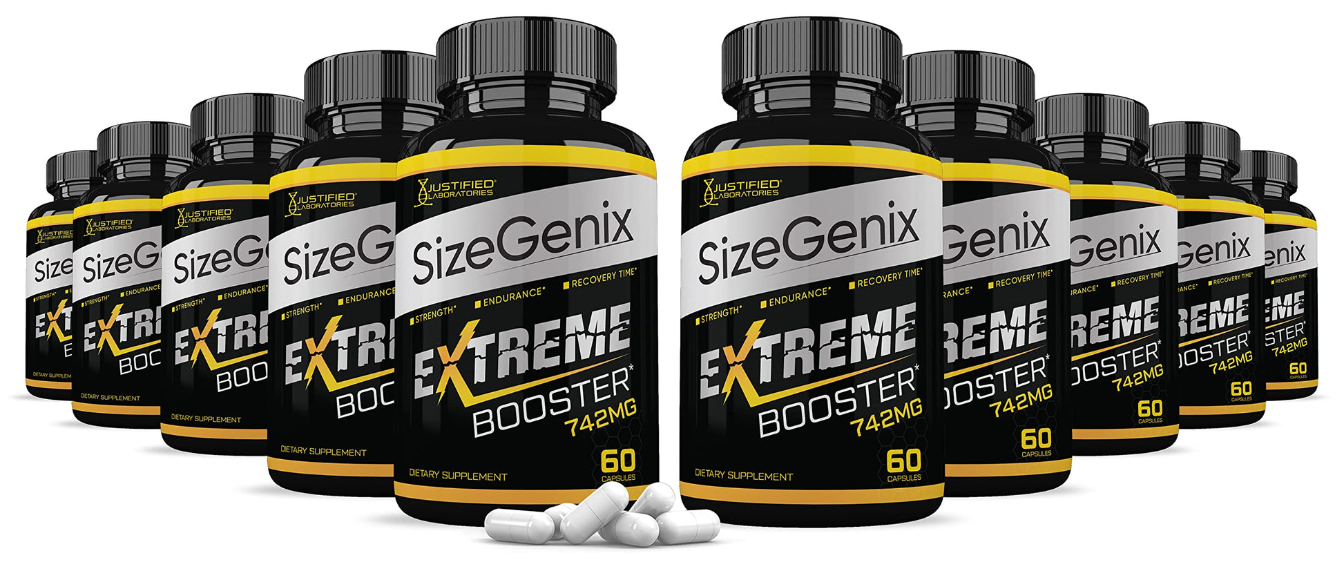 Justified Laboratories Sizegenix 742mg All Natural Advanced Men's Health Formula Capsules, 600 Capsules