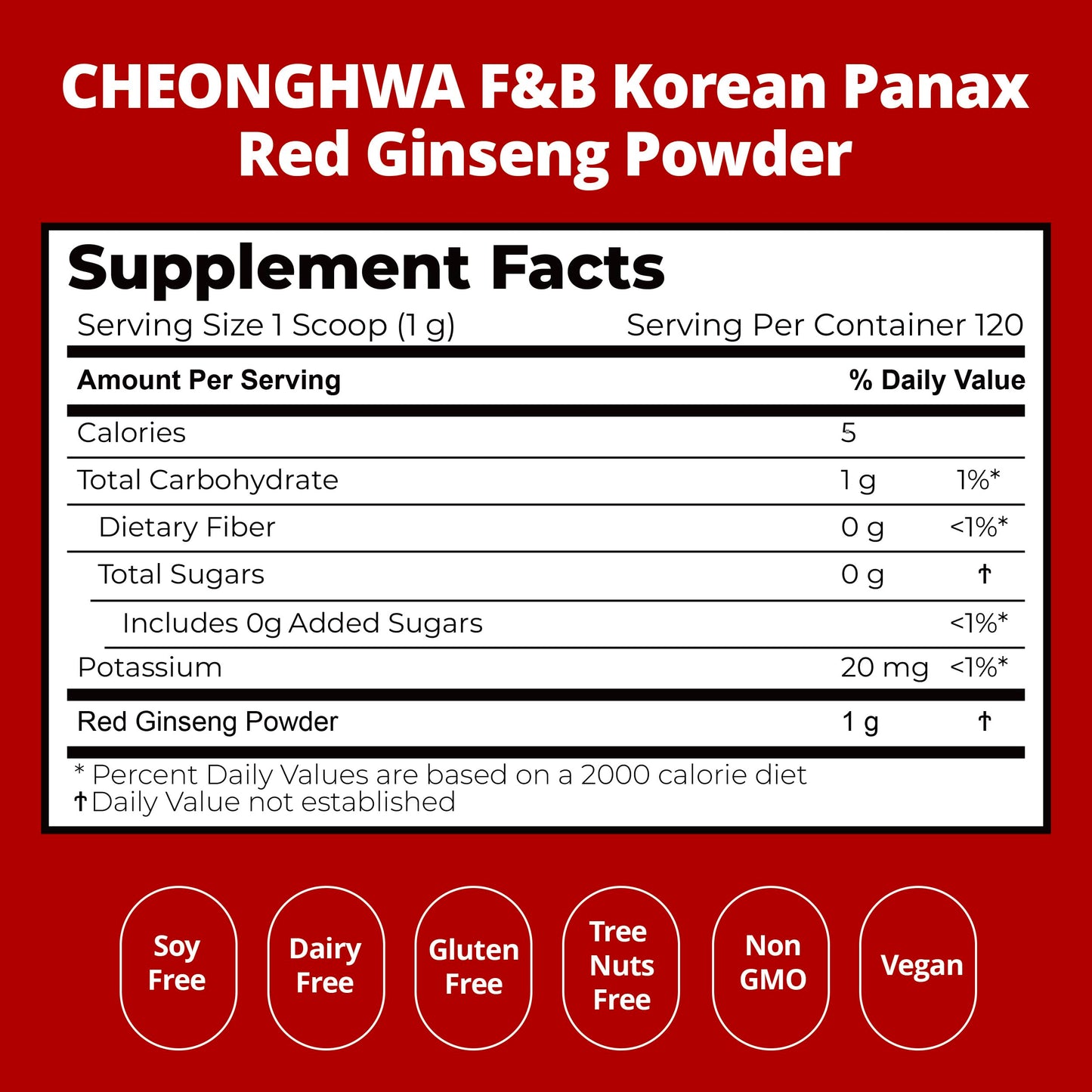 CHEONGHWA F&B Panax Ginseng Powder 4.23 oz