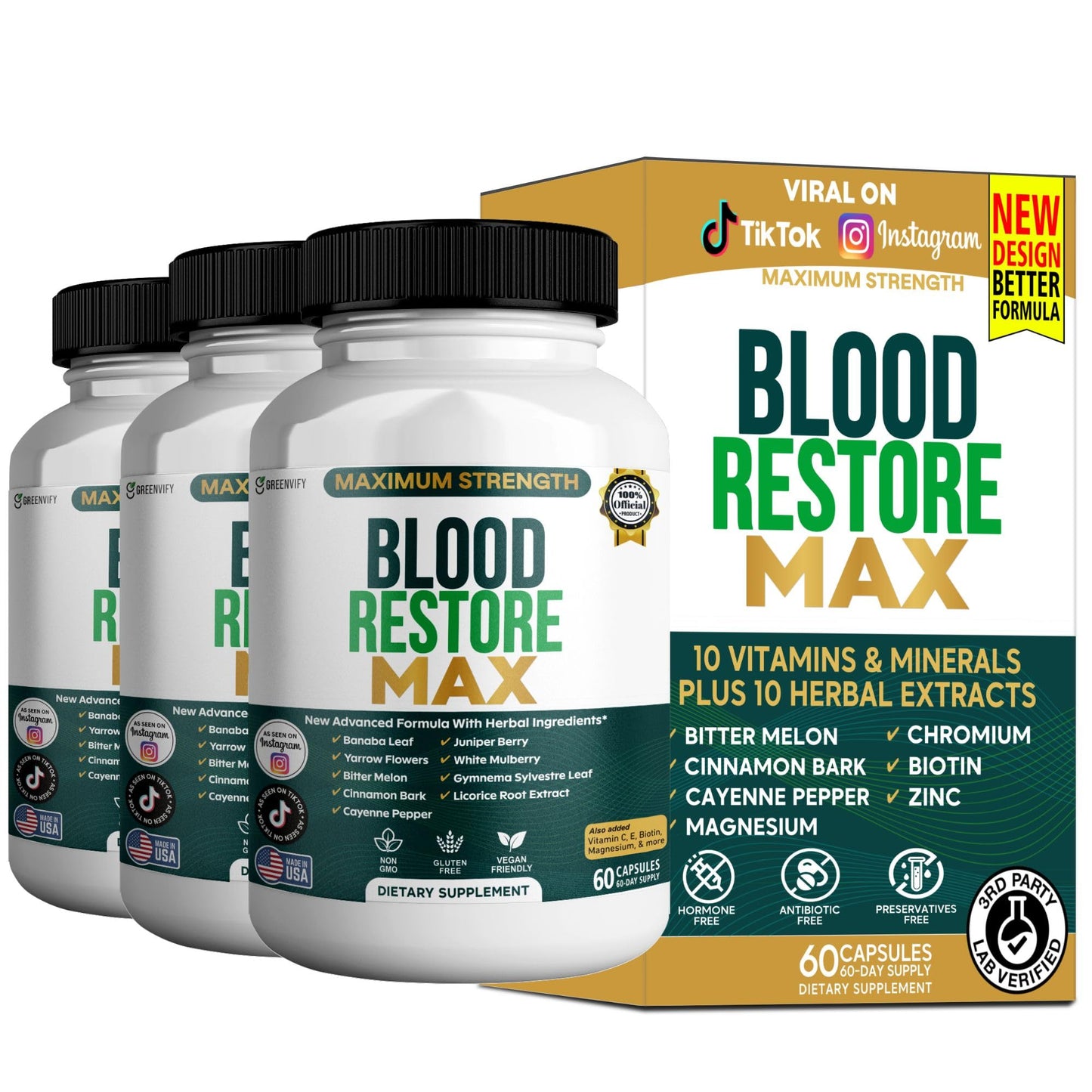 GREENVIFY Blood Restore Max Capsules, 60 Count