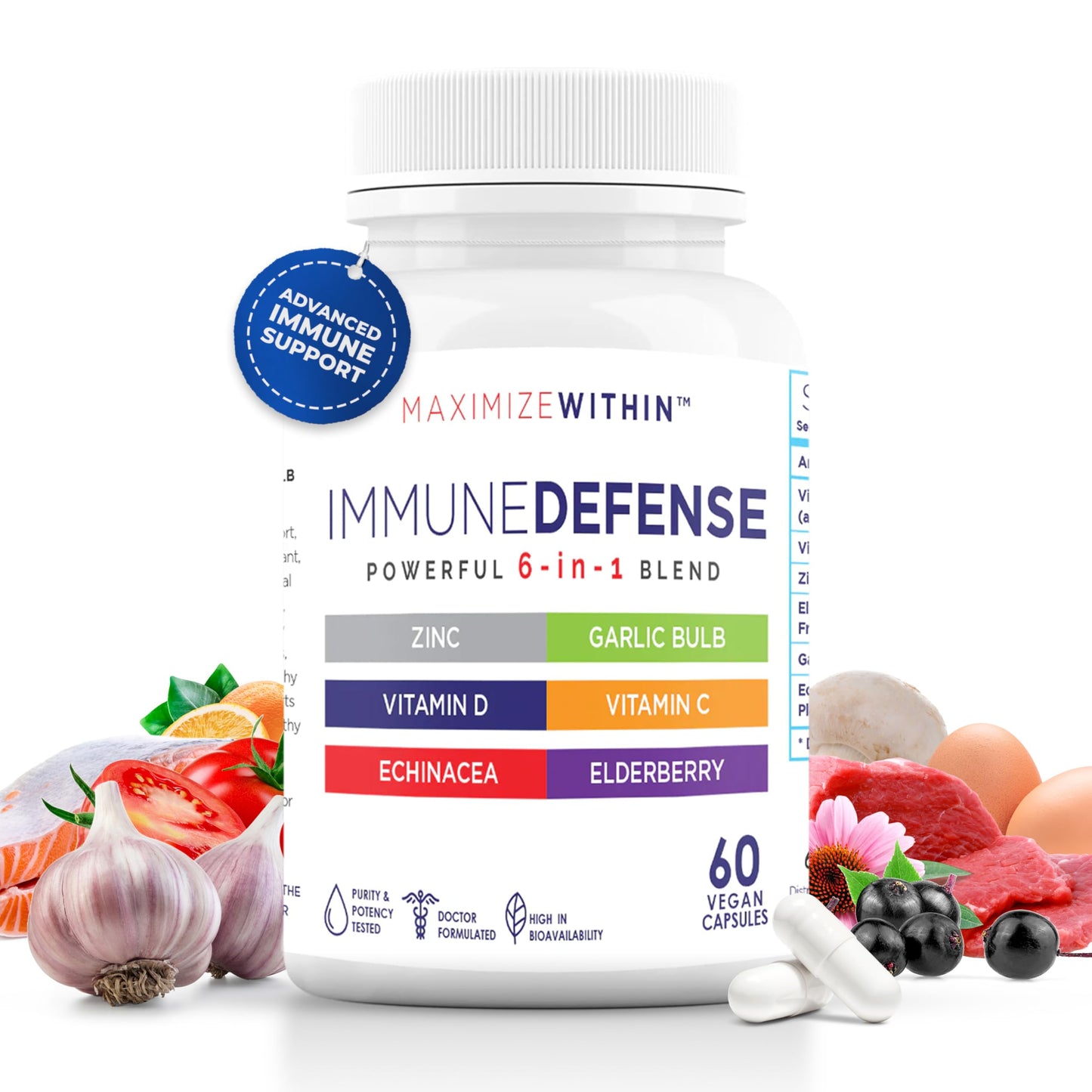 Maximum Slim Powerful 6-in-1 Immune Support Capsules, 60 Count