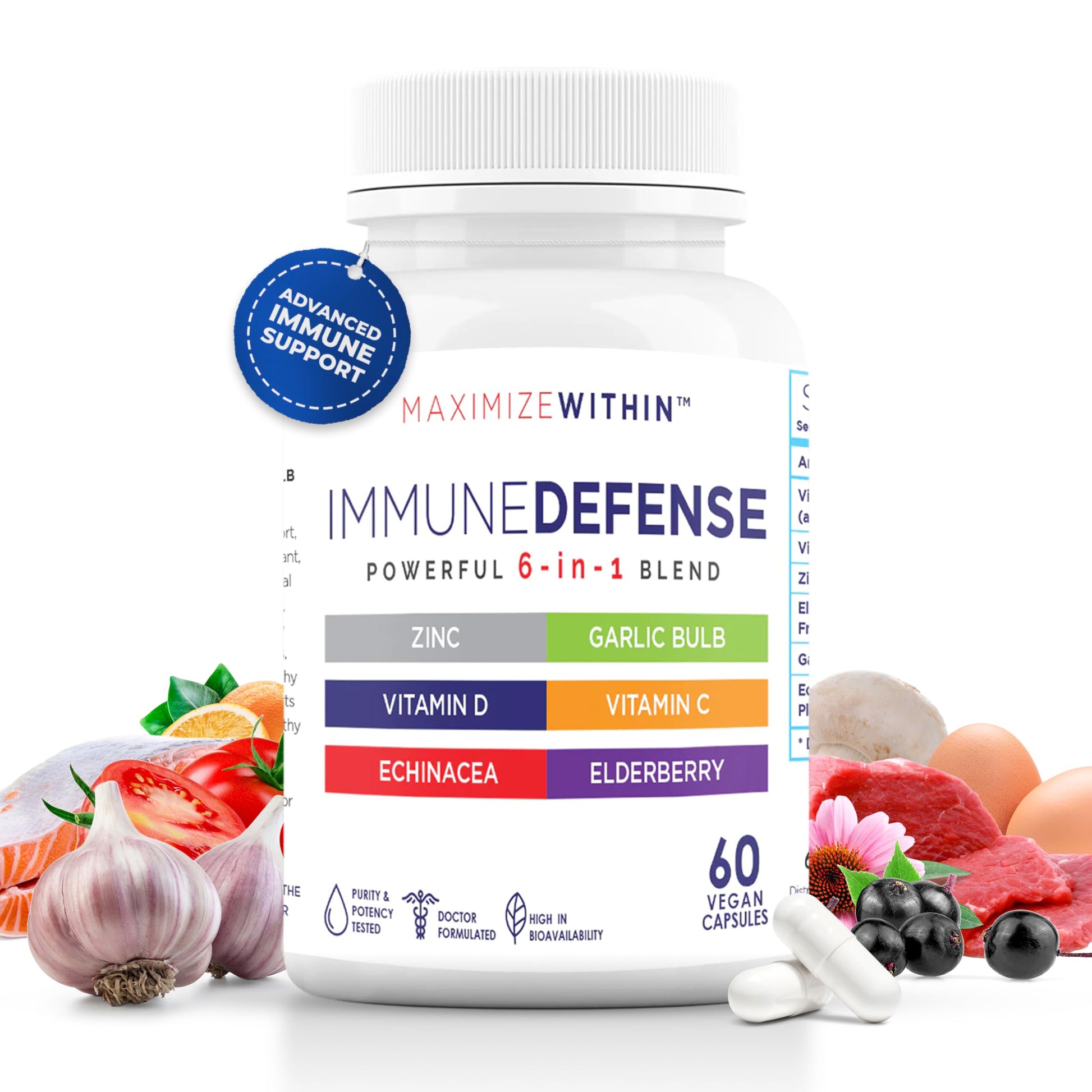 Maximum Slim Powerful 6-in-1 Immune Support Capsules, 60 Count