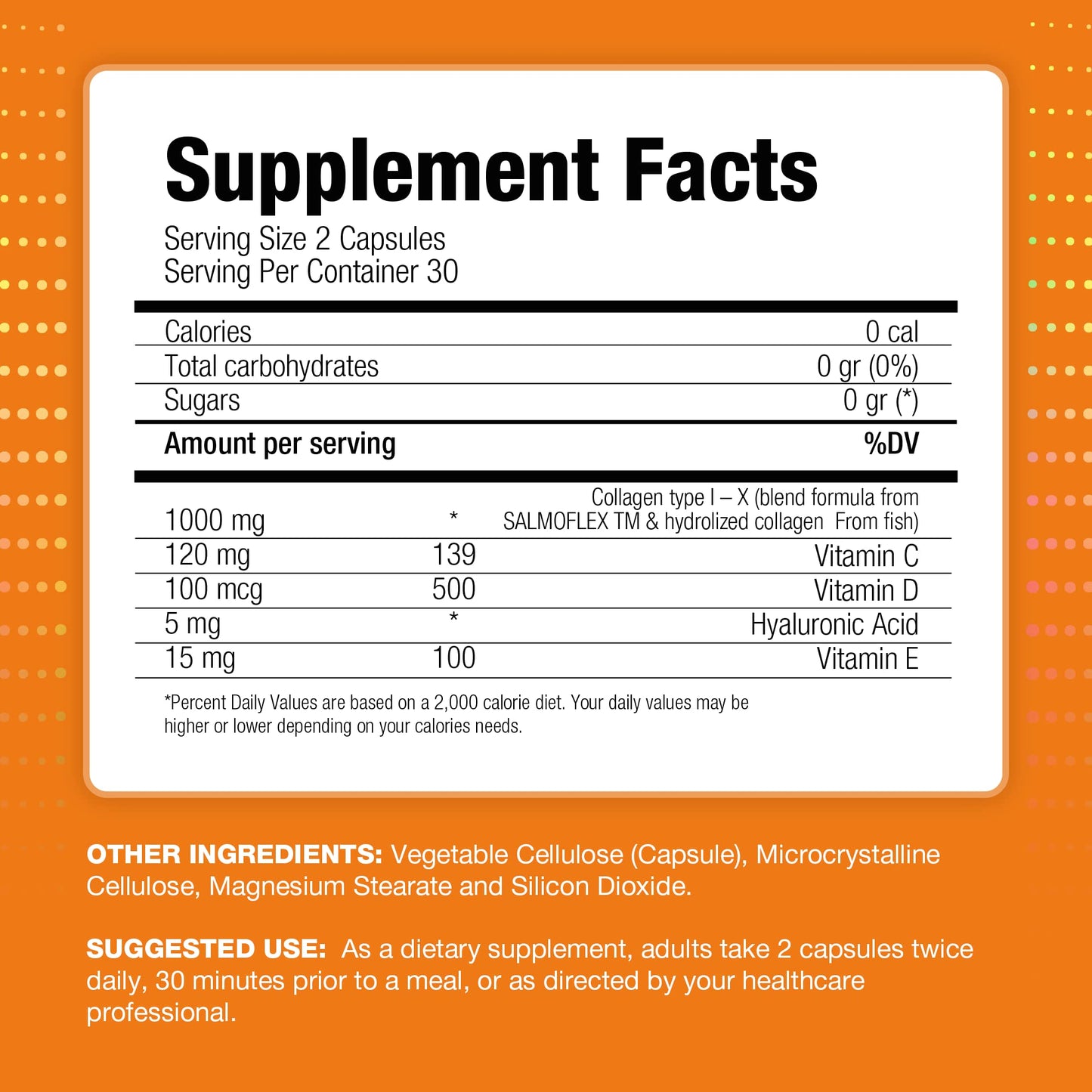 VITASEI Salmoflex Marine Collagen Peptide Supplement Capsules 180