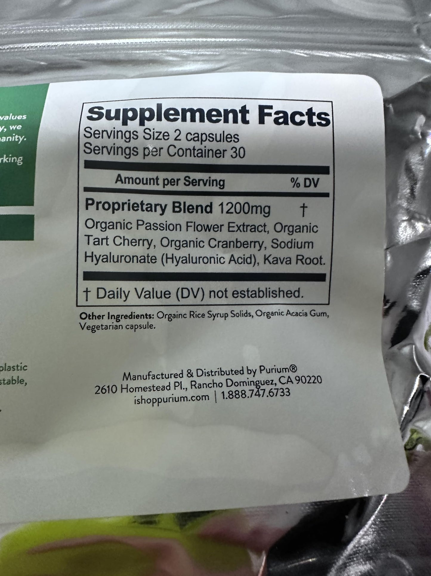 Generic Purium Bio Relax 60 Capsules