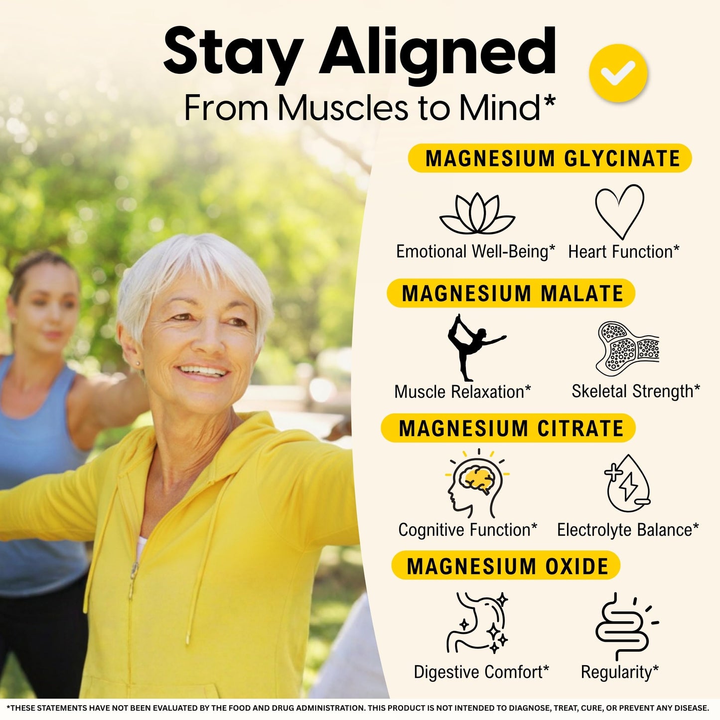 Mason Natural Magnesium 4-in-1 Complex Capsules, 400 mg Magnesium Glycinate, Malate, Citrate & Oxide, 60 Capsules