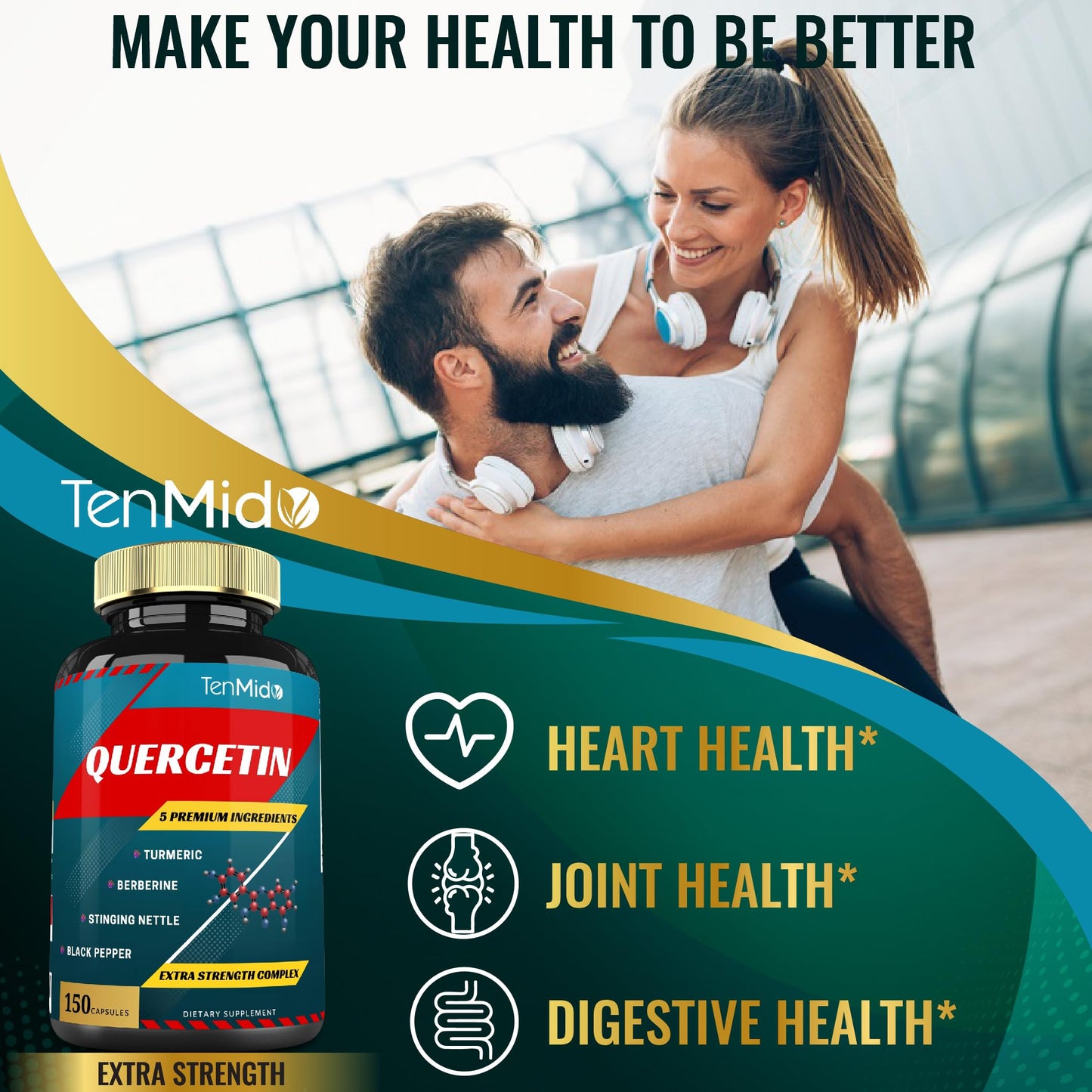 Tenmido Quercetin Supplements 150 Capsules