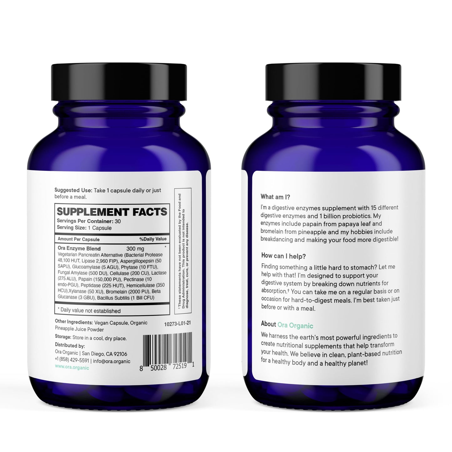 Ora Organic Multi-Enzyme Supplement Capsule, 30 Capsules