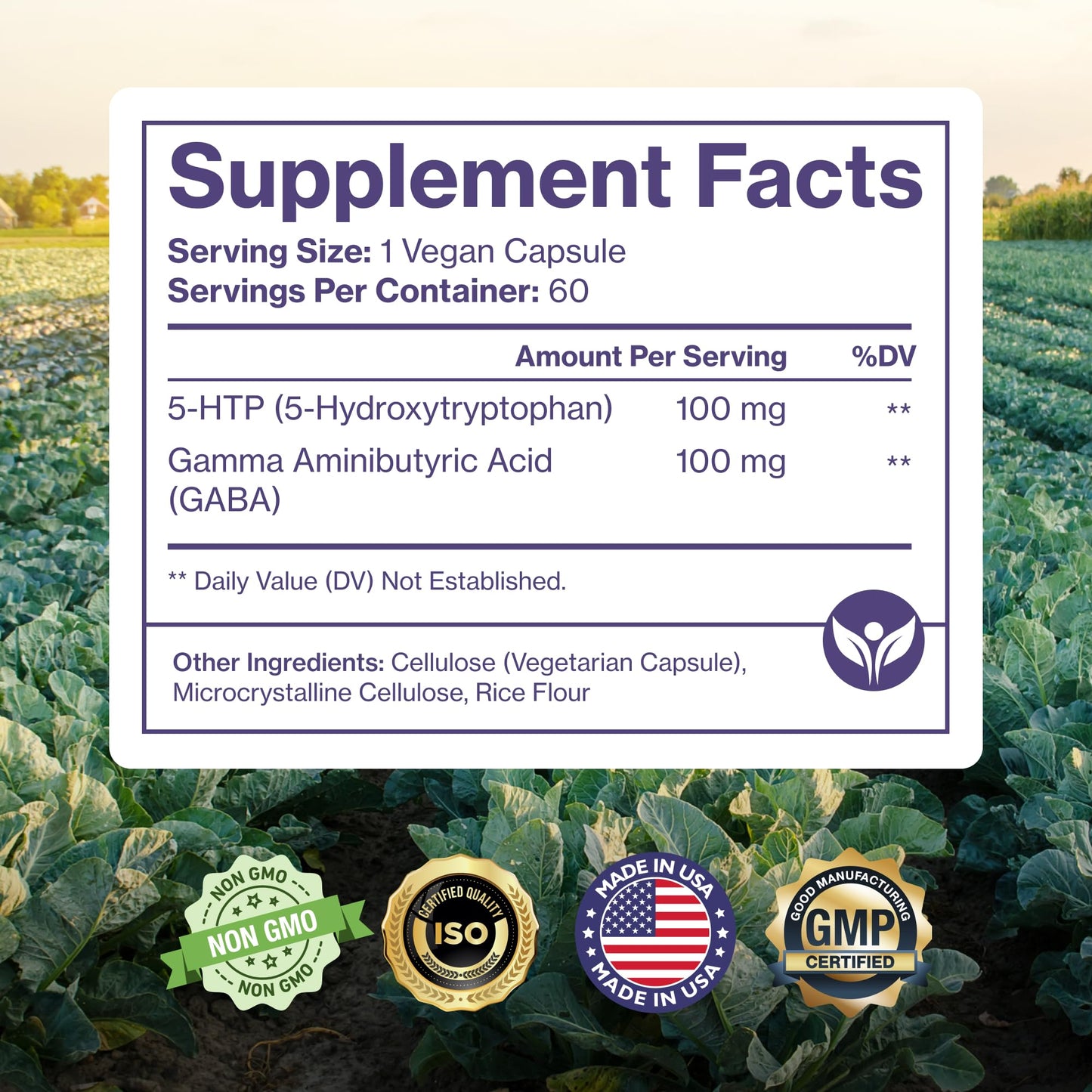Pure Micronutrients 5-HTP Plus GABA Supplement Capsule, 60 Count