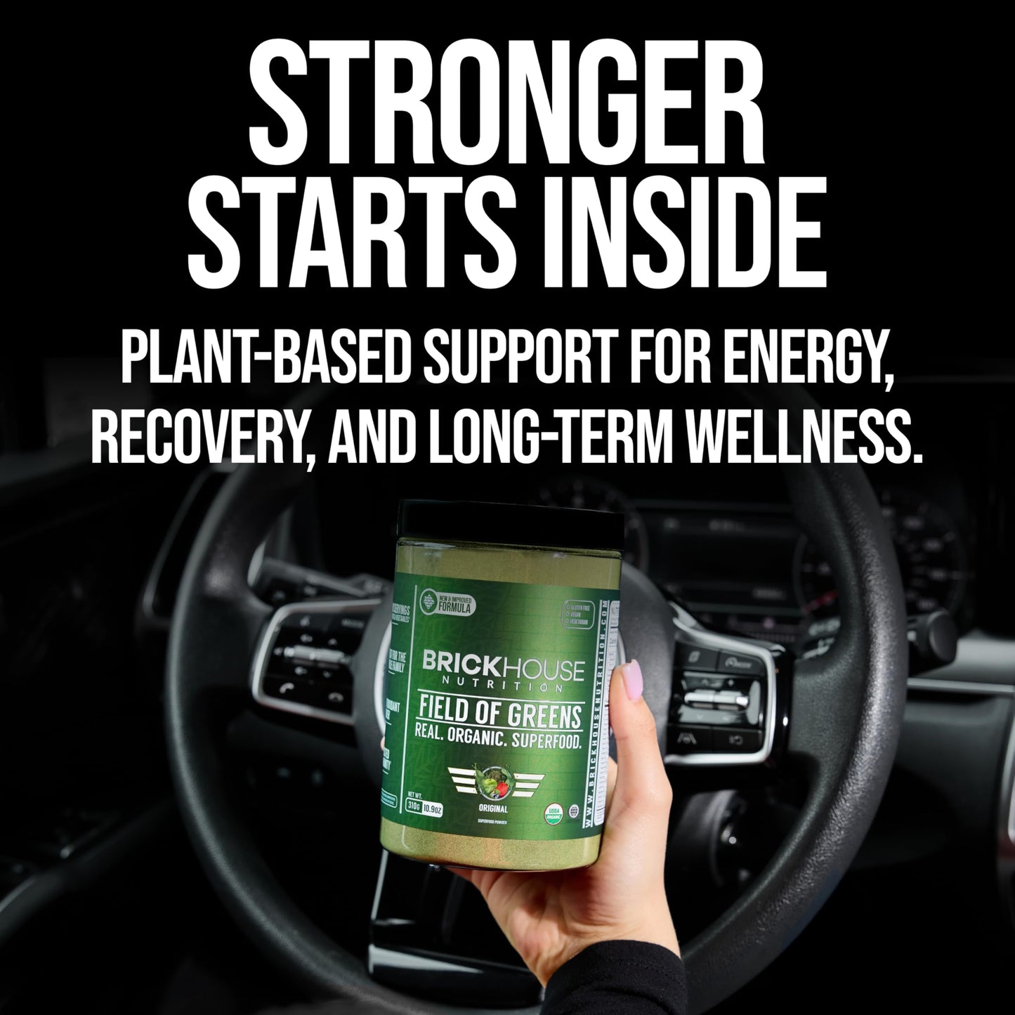 Brickhouse Nutrition Field of Greens Super Greens Powder 10.9 Ounces