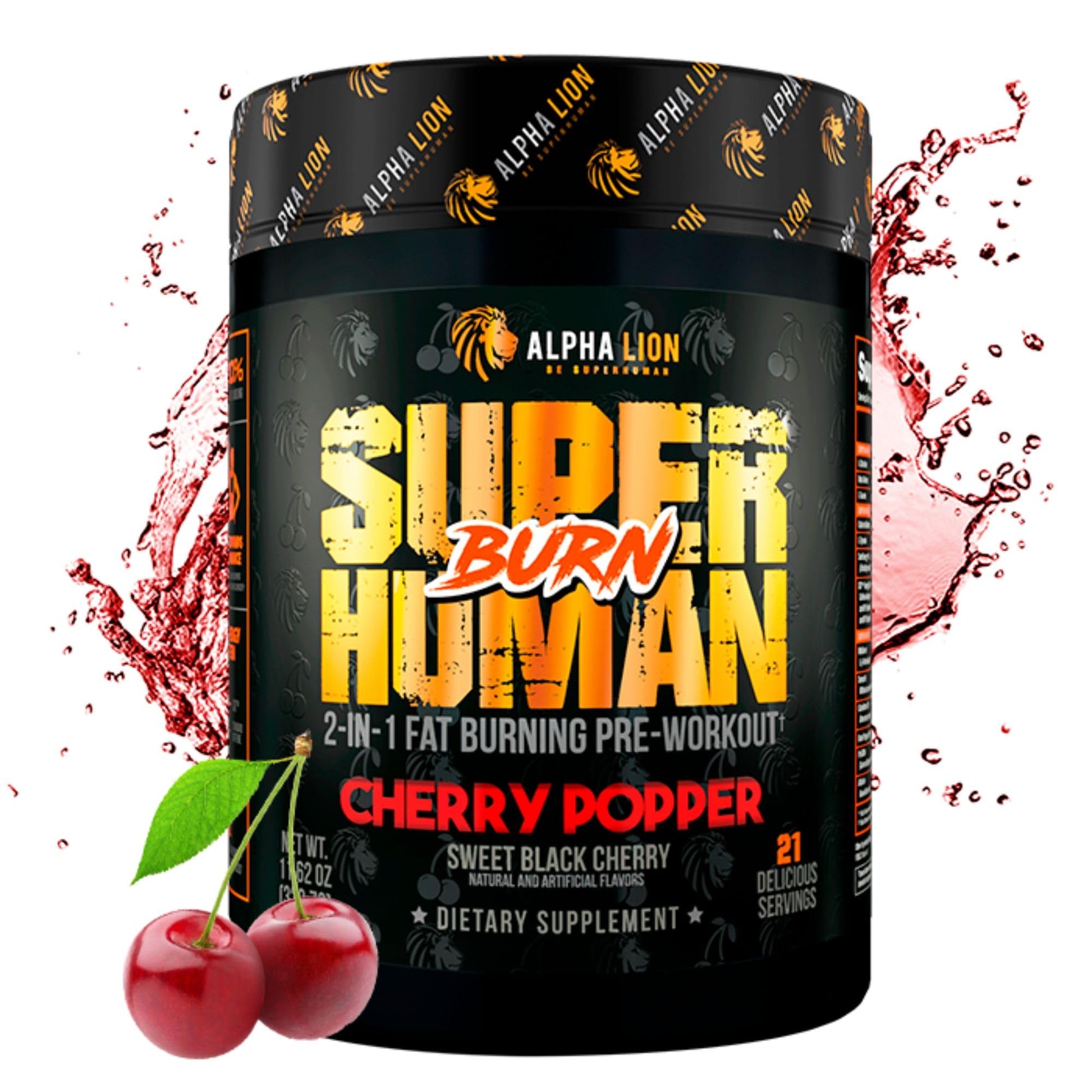 ALPHA LION Superhuman Burn 2 in 1 Metabolism Booster Pre Workout and Thermogenic Fat Burner for Men – Appetite Suppressant and Weight Loss Supplement Powder 10.96 Ounce