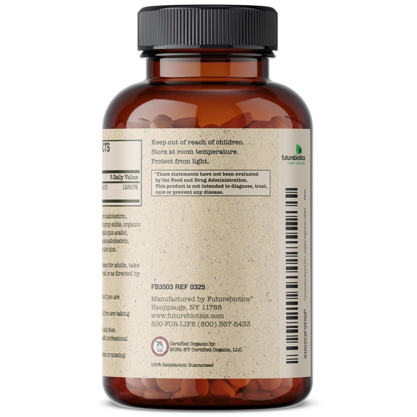 Futurebiotics Vitamin D3 10,000 IU (250 mcg) Tablet, 360 Tablets