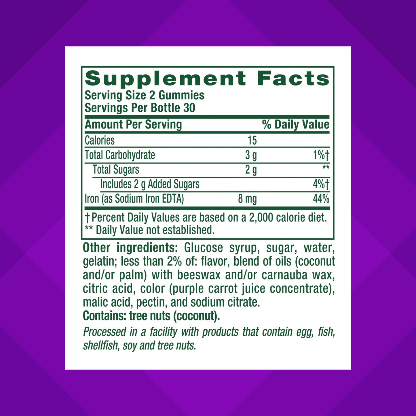 Vitafusion Iron Gummy Vitamin Supplement, 60 Count