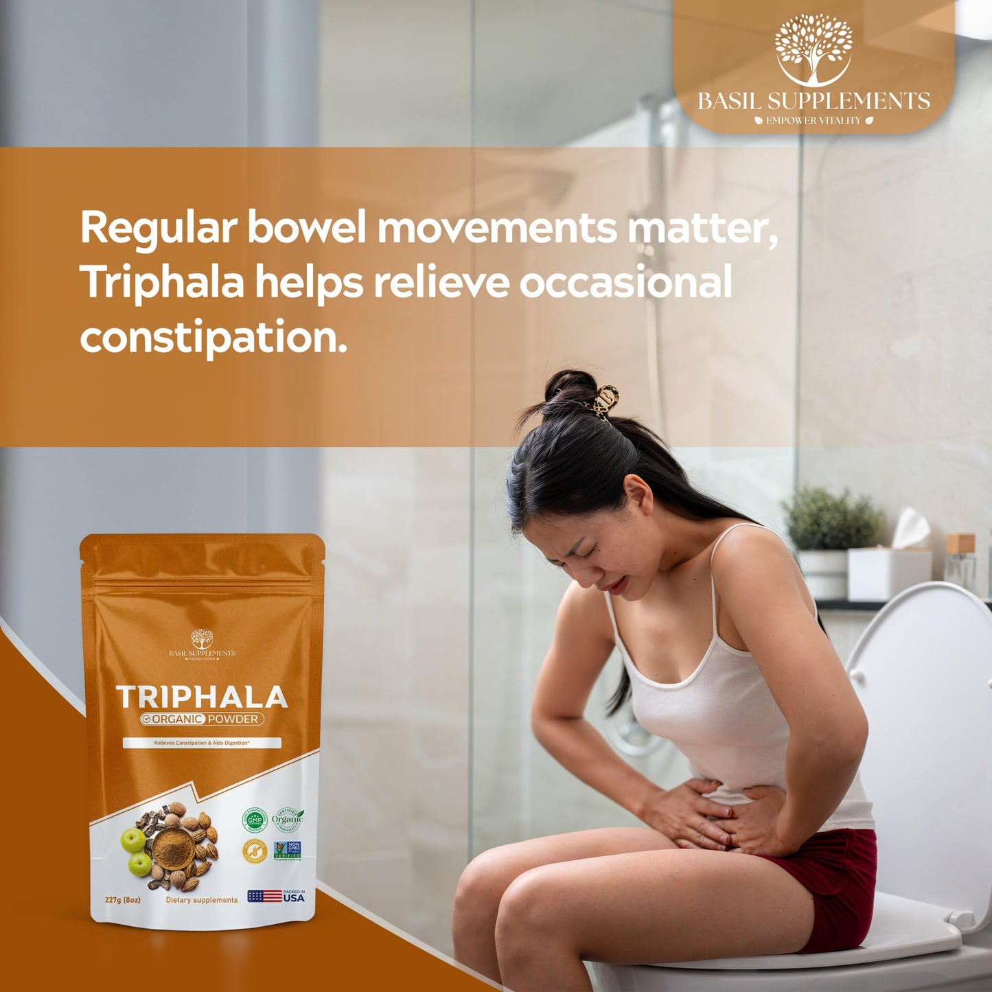 BASIL SUPPLEMENTS Triphala Powder 8 Ounce