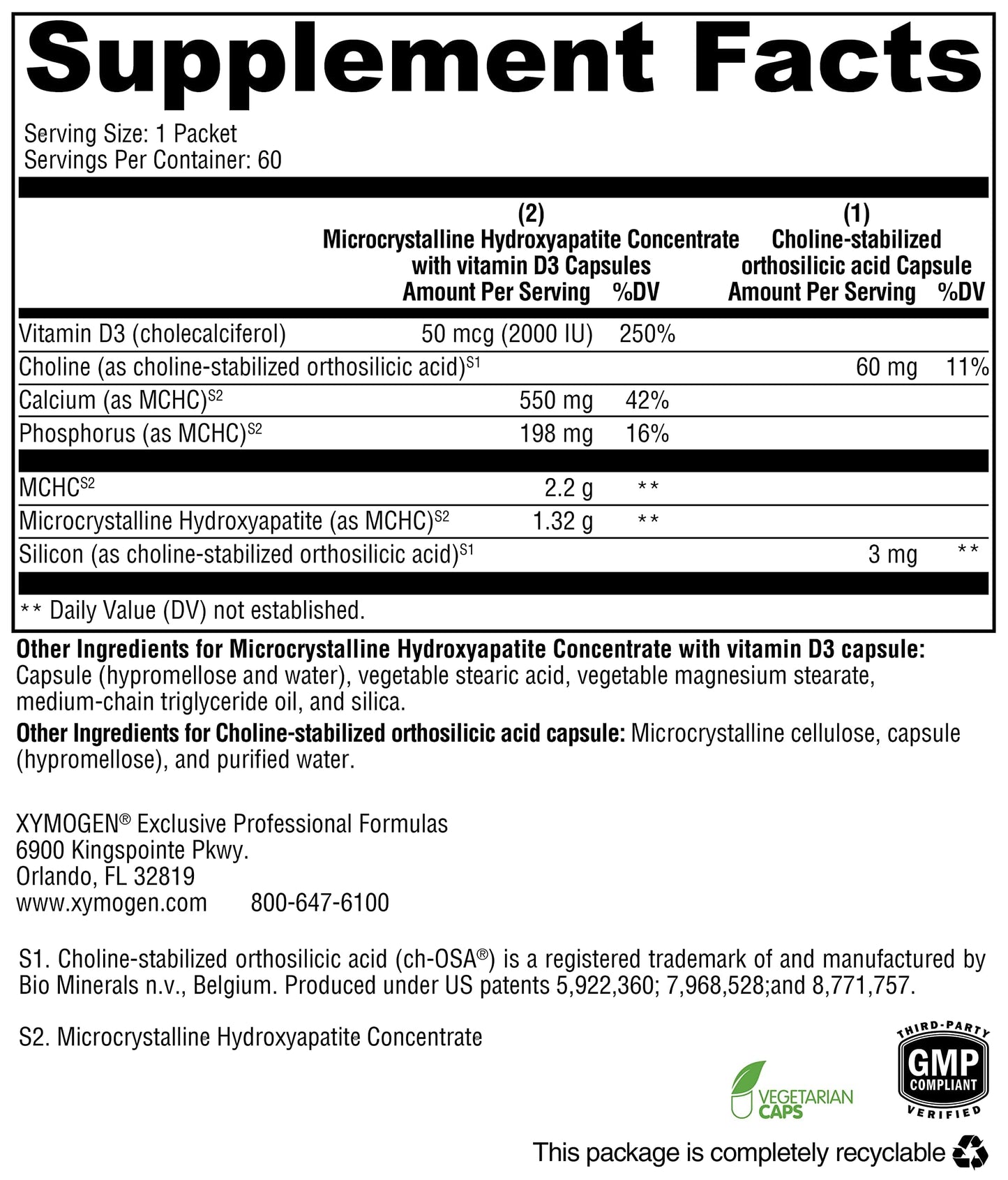 XYMOGEN OSAplex - Bone Health & Bone Strength Support Capsule, 60 Count