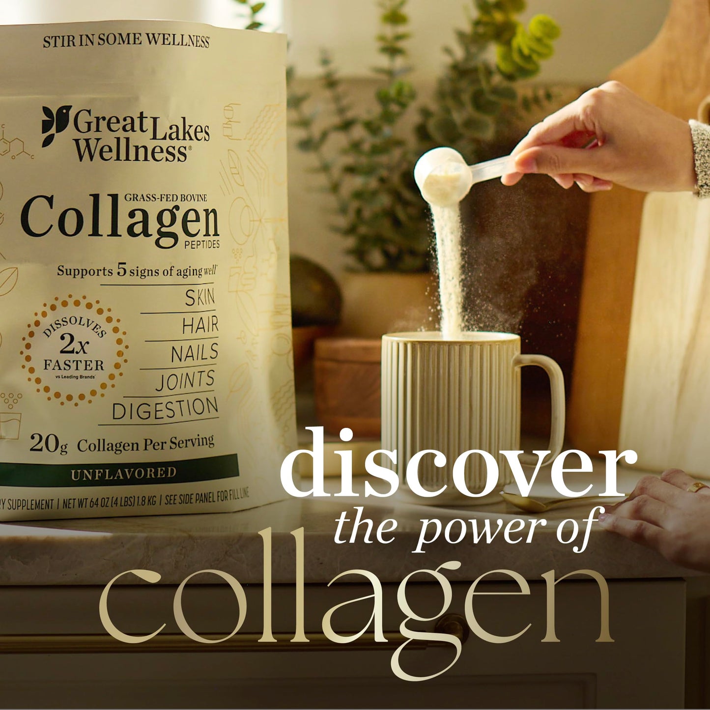 Great Lakes Wellness Collagen Peptides Powder 20 Servings