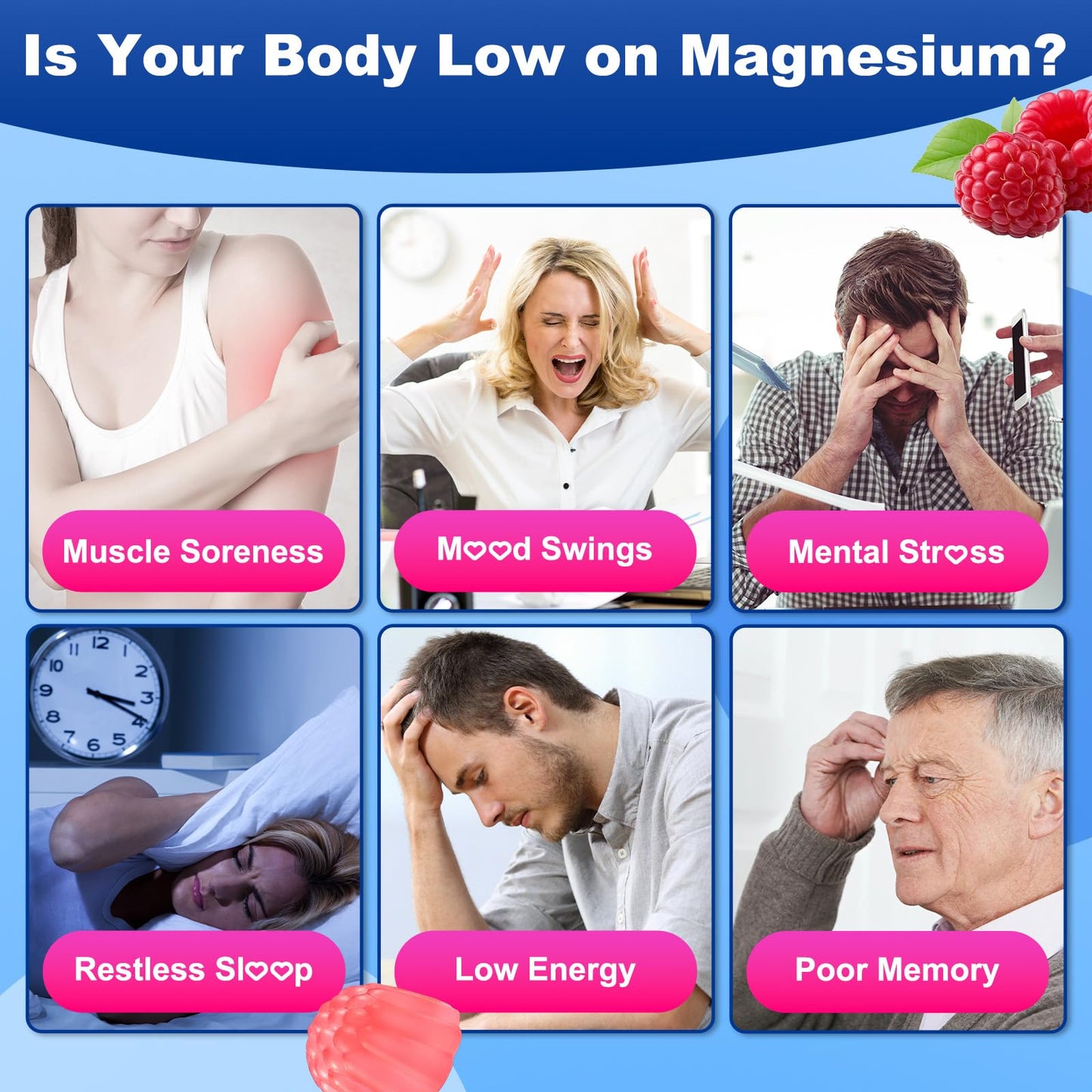 Sijigood Magnesium Complex Gummies for Women & Men, 12 Forms of Magnesium (Glycinate, Citrate & More), Magnesium Supplement with Ashwagandha – Supports Sleep, Bone, Energy, Raspberry Flavor 180 Gummies