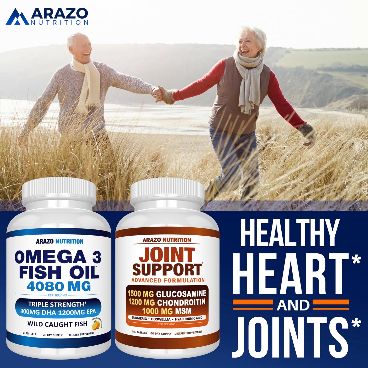 Arazo Nutrition Wild Caught Omega-3 Fish Oil Concentrate Softgel, 90 Count