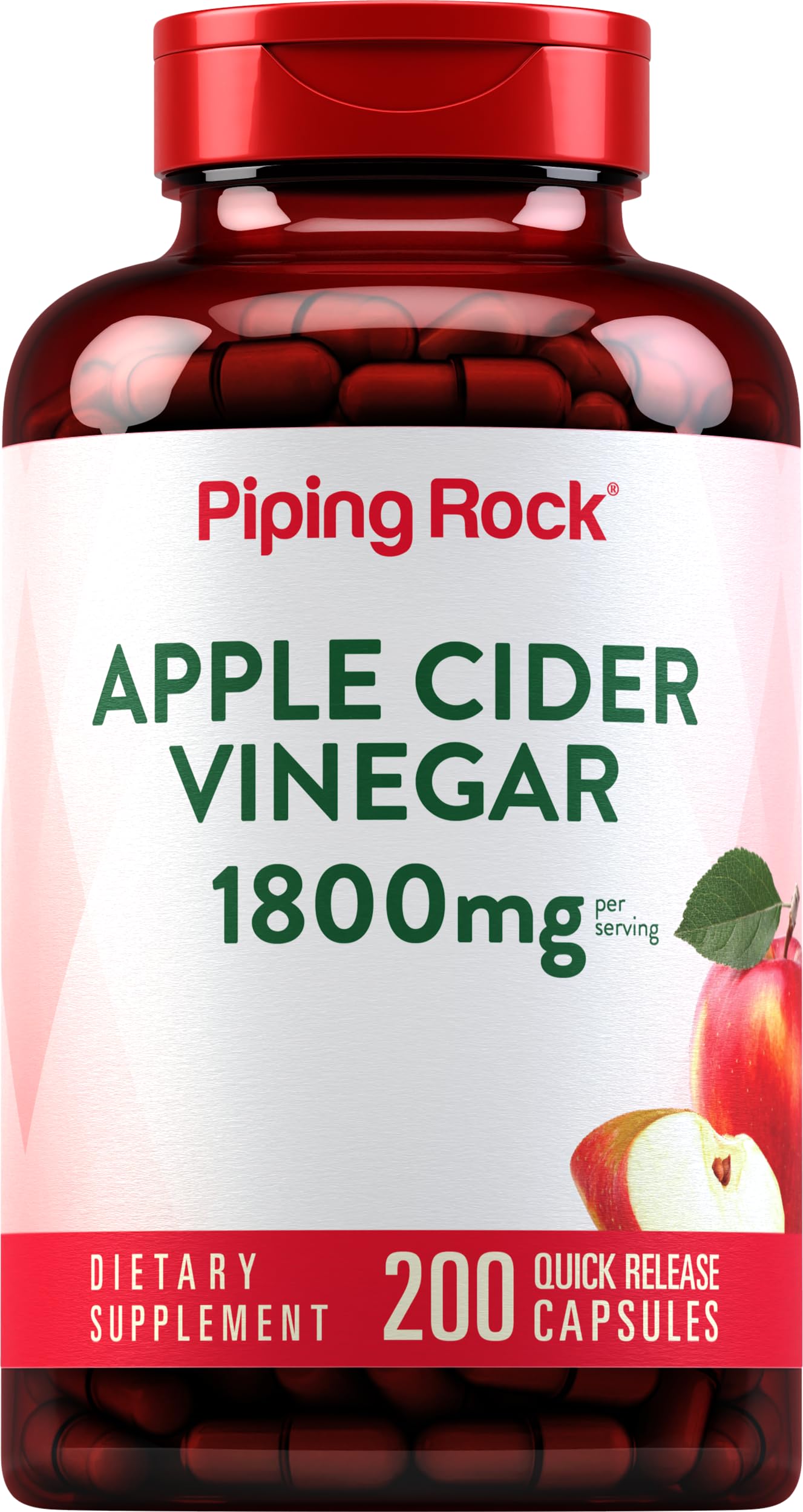 Piping Rock Apple Cider Vinegar Capsules 200 Count