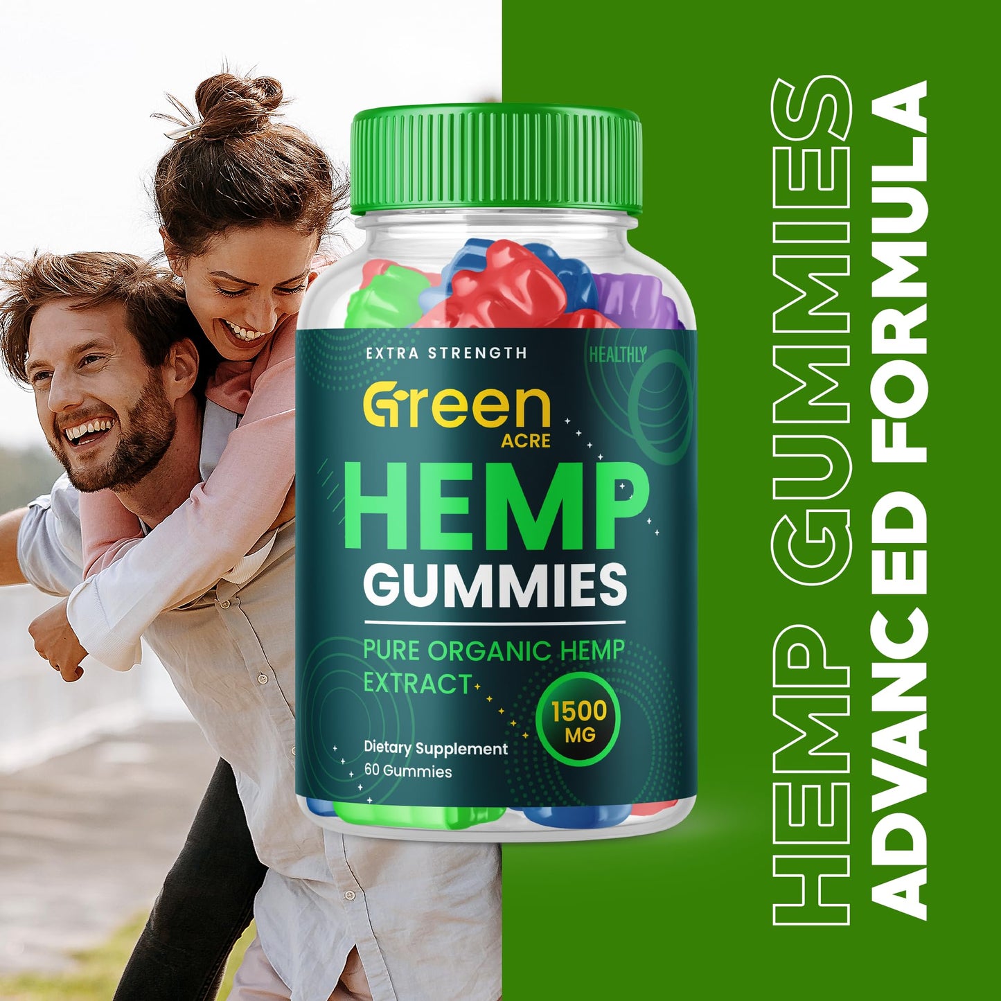 Purvia Green Acre Hemp Gummies, 60 Count