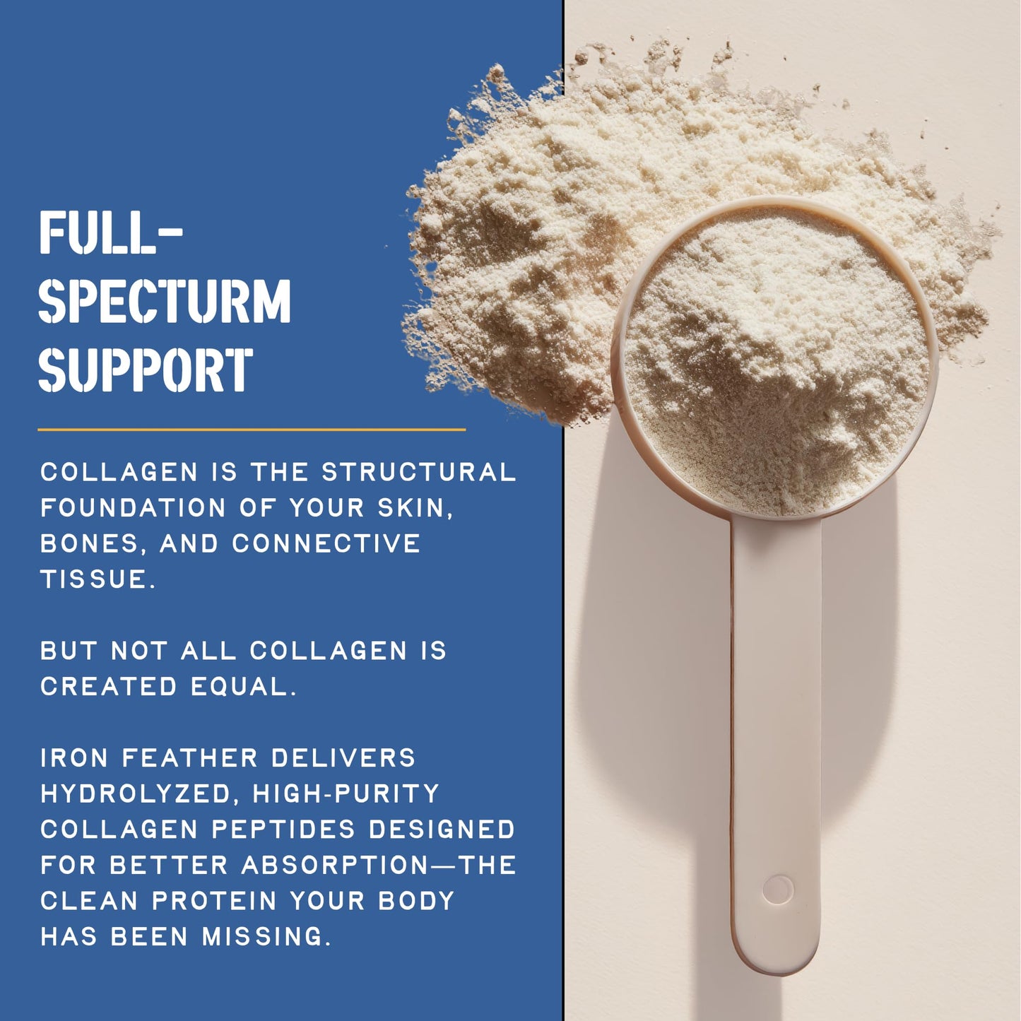 CleanForm Nutrition Iron Feather Collagen Vanilla Powder 10.32 oz