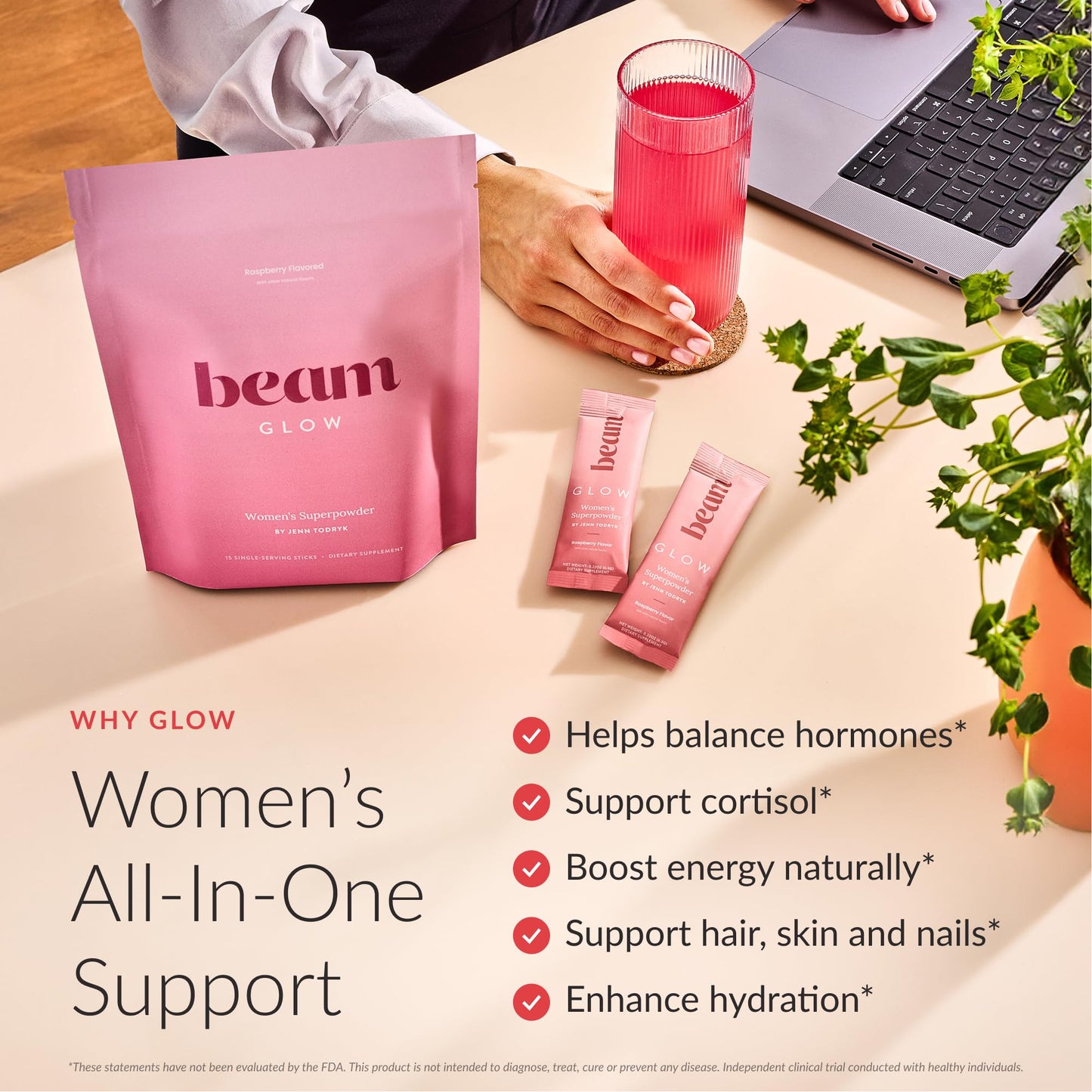 BEAM Glow Hormone Balance Supplement for Women Powder 3.2