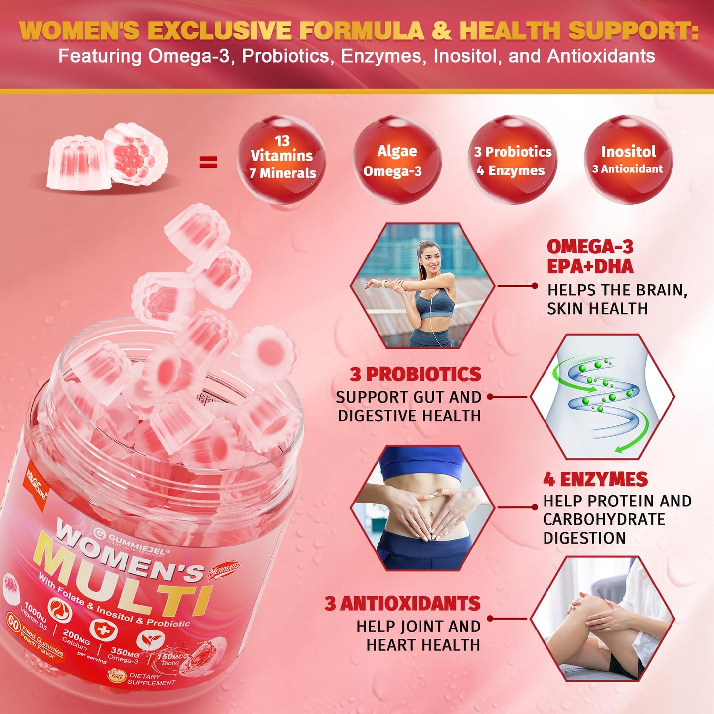 EnvyCure Women's Multivitamin Gummies, 120 Gummies