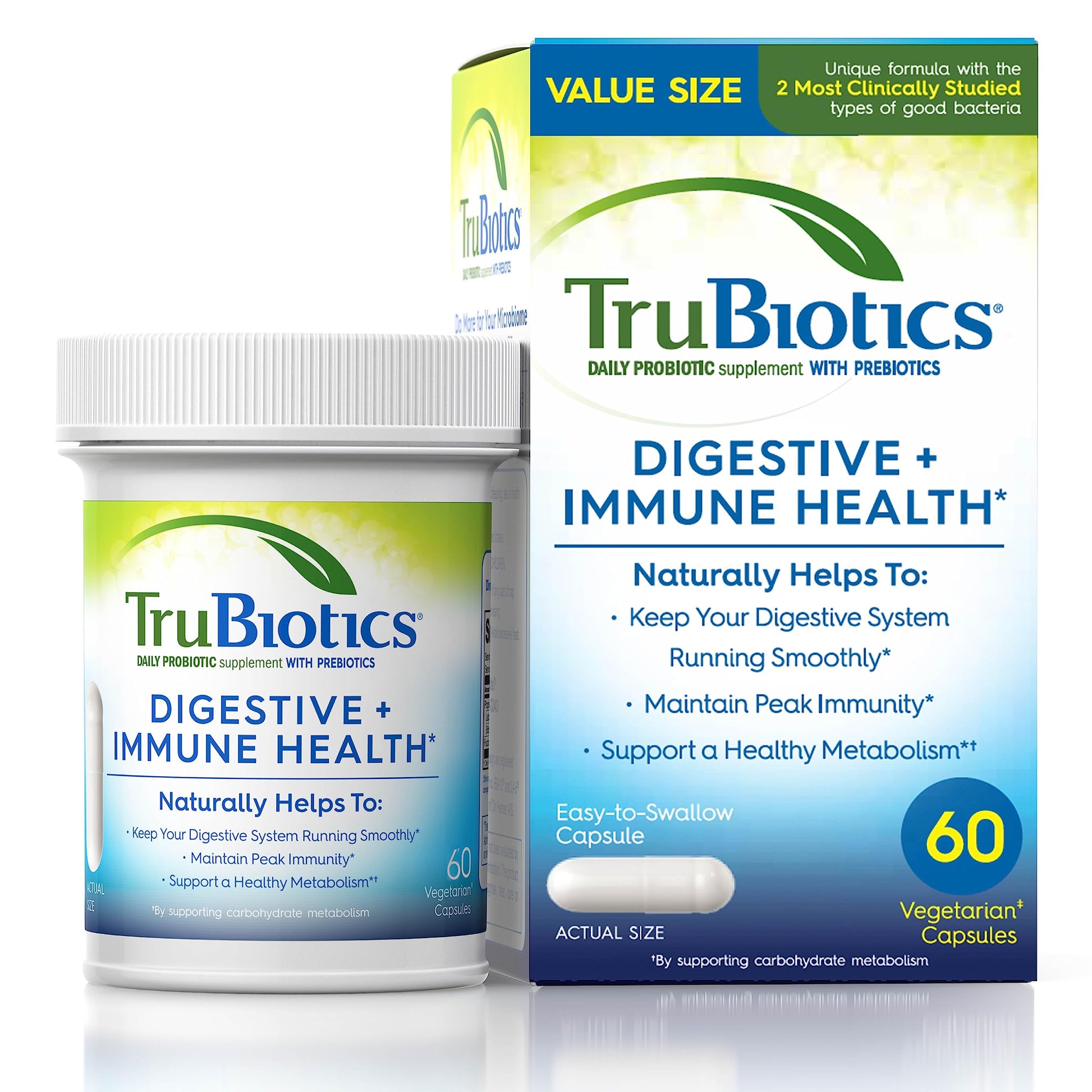 TruBiotics Probiotics for Digestive & Immune Health Capsules, 60-Count