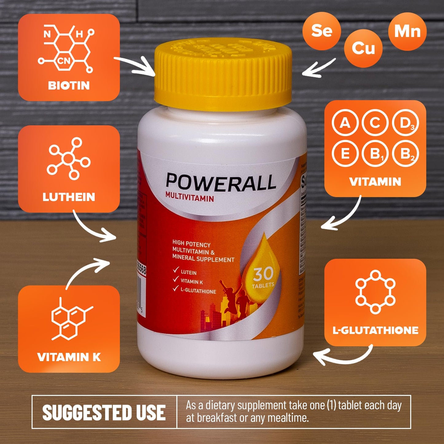 U.S. Health Club PowerAll Adult Multivitamin for Men & Women 30 Tablets