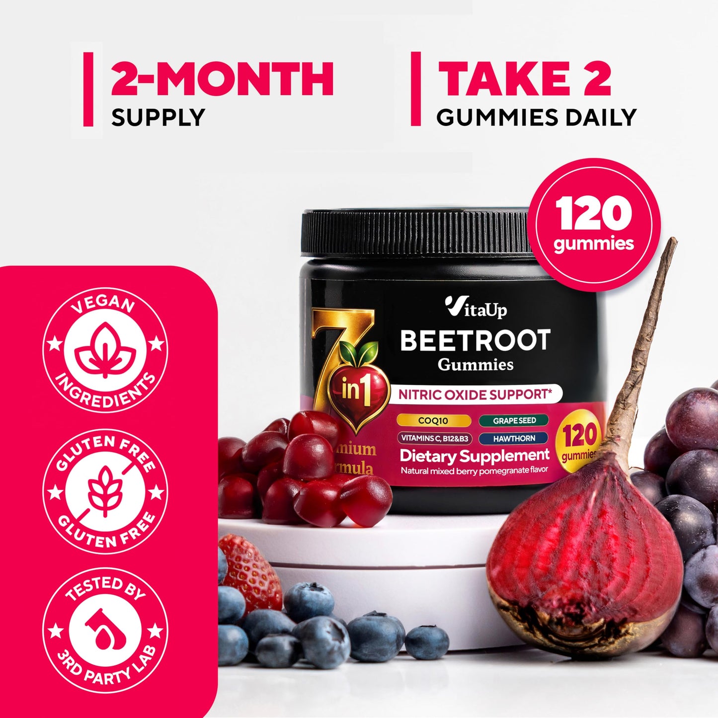 VitaUp Beet Root Gummies Gummy 120 Count