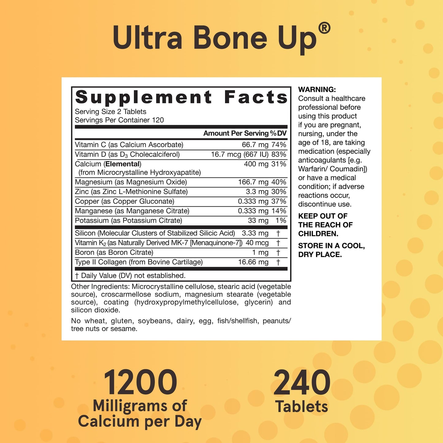 Jarrow Formulas Ultra BoneUp Tablet 240 Count