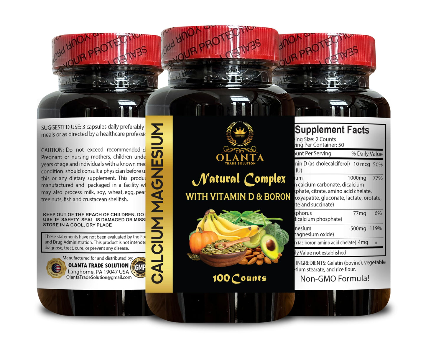 OLANTA TRADE SOLUTION Calcium Magnesium Complex Capsules 120 Capsules