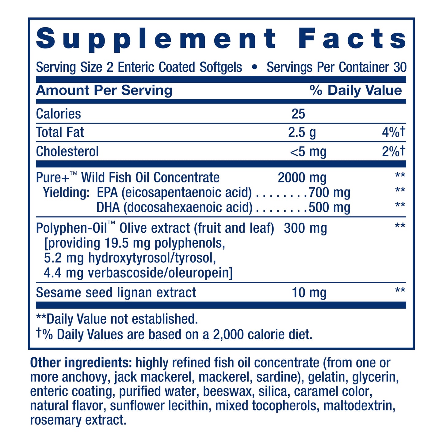 Life Extension Super Omega-3 EPA/DHA Fish Oil Softgel 60 Count