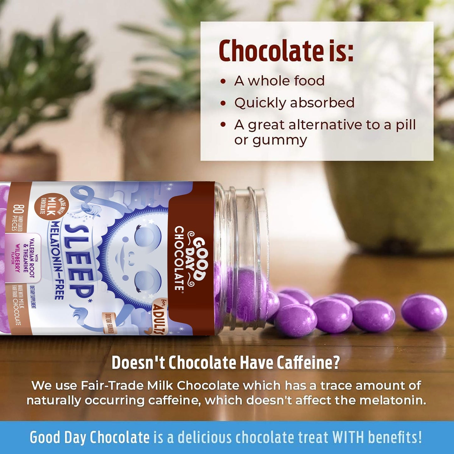 Good Day Chocolate Milk Chocolate Valerian Root Sleep Chewable 80 Count