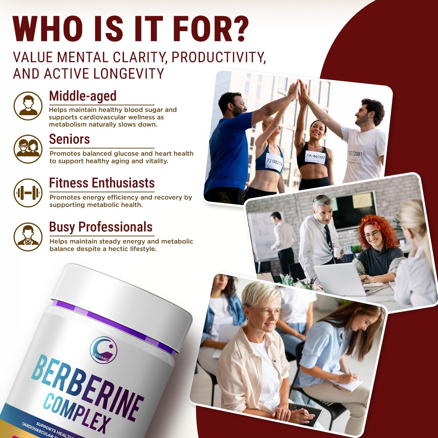 LEGRANO Berberine Supplement 500mg with Ceylon Cinnamon, ALA & Chromium – Berberine Complex for Glucose Metabolism & Heart Support – 60 Vegan Capsules