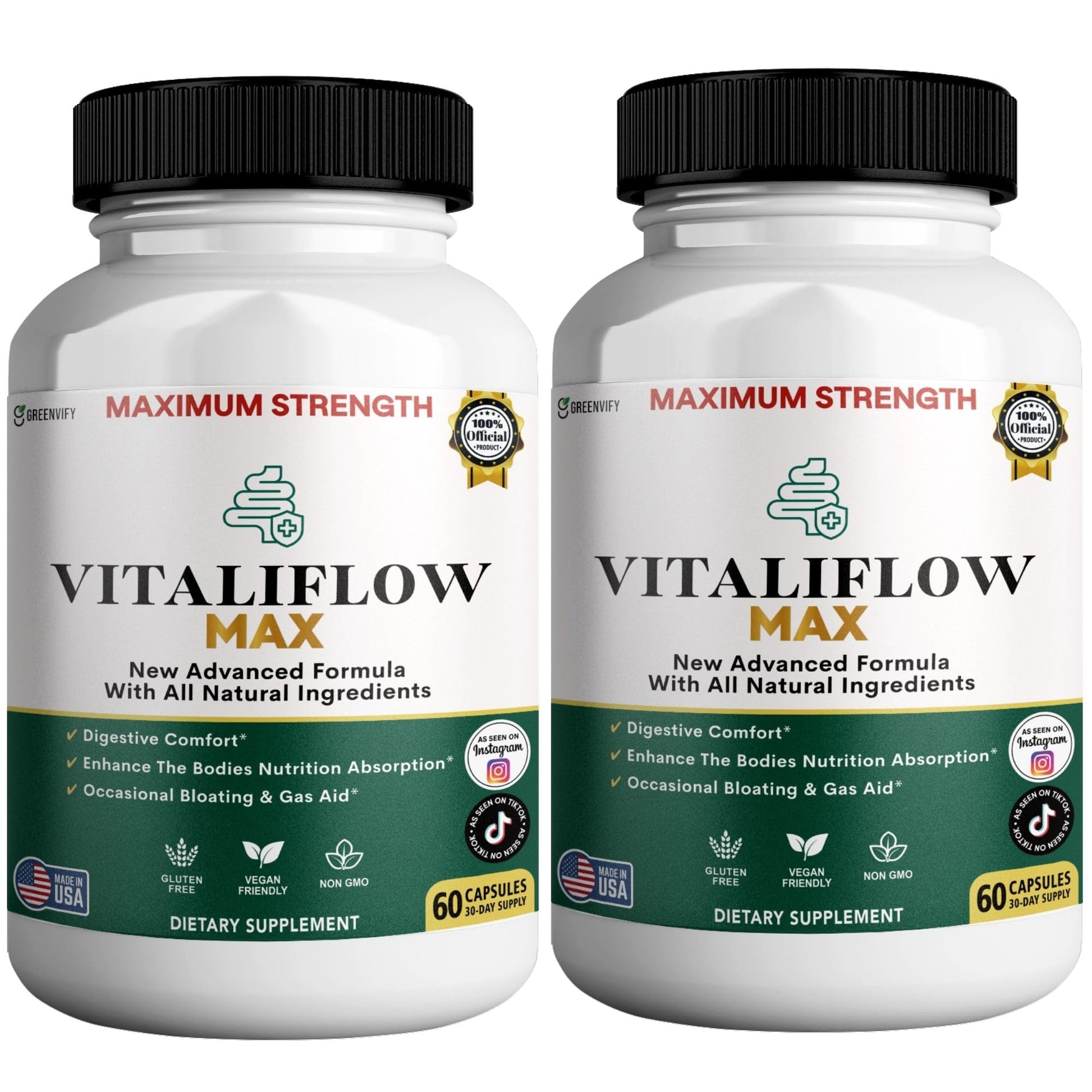 GREENVIFY Vitaliflow Max Digestive Enzyme Supplement Capsules 120