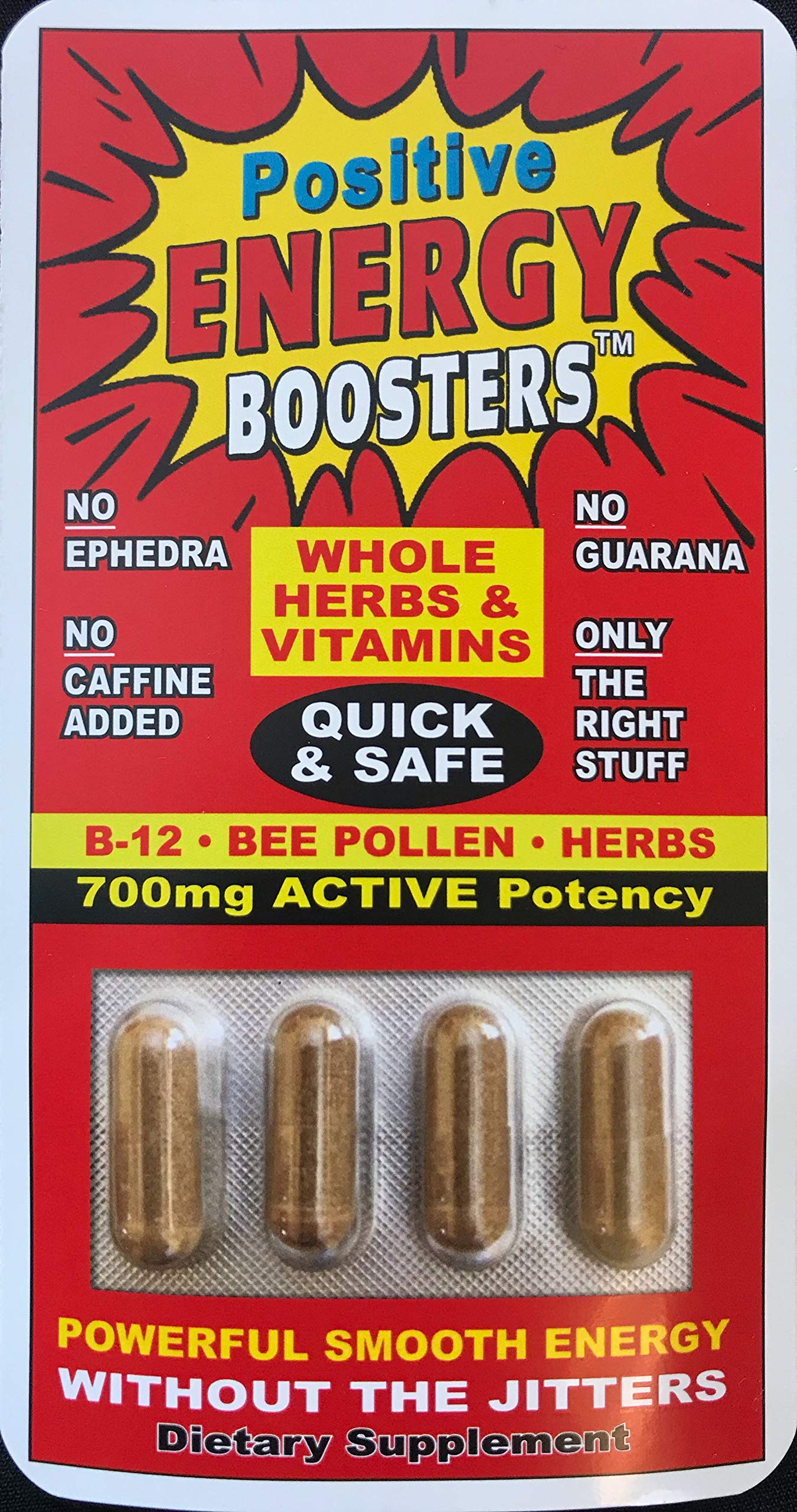Positive Power Nutritionals Energy Booster Capsules, 4 Capsules