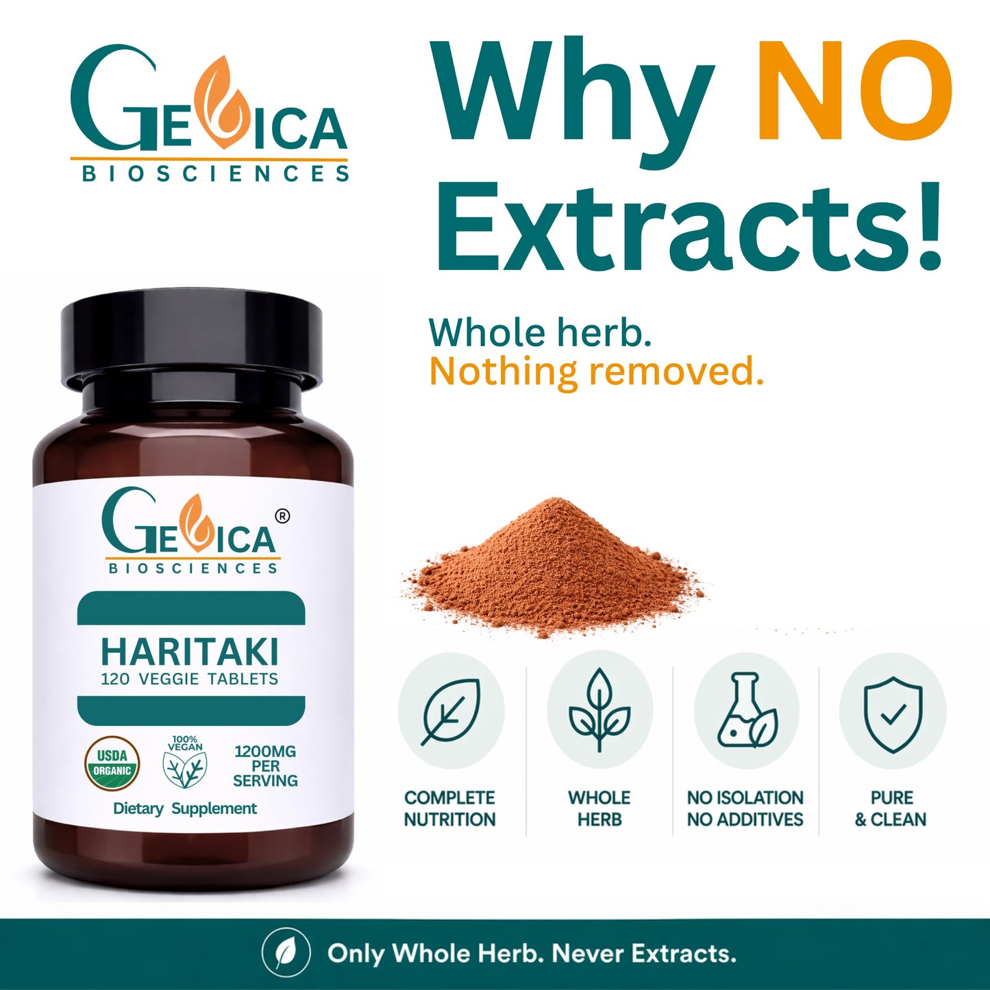 GeVica Biosciences Haritaki Tablet, 120 Count
