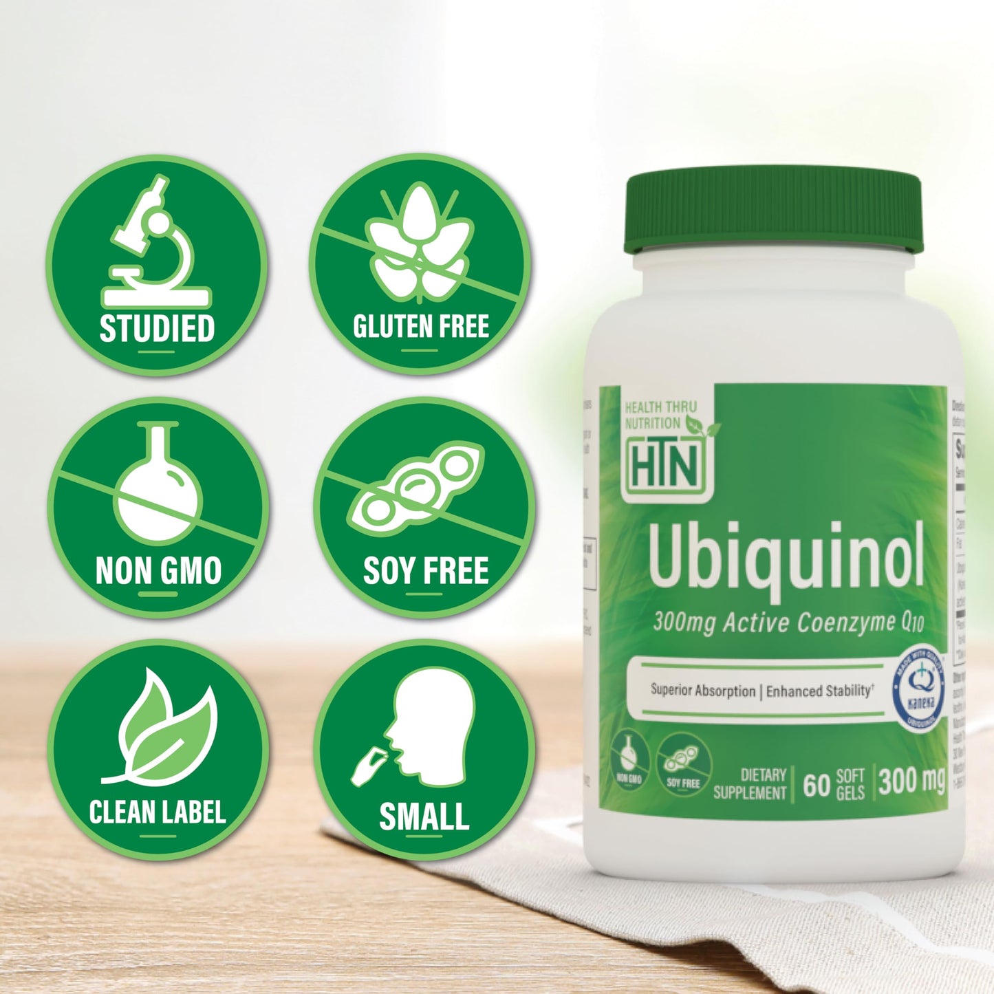 Health Thru Nutrition Ubiquinol 300mg Softgel, 60 Count