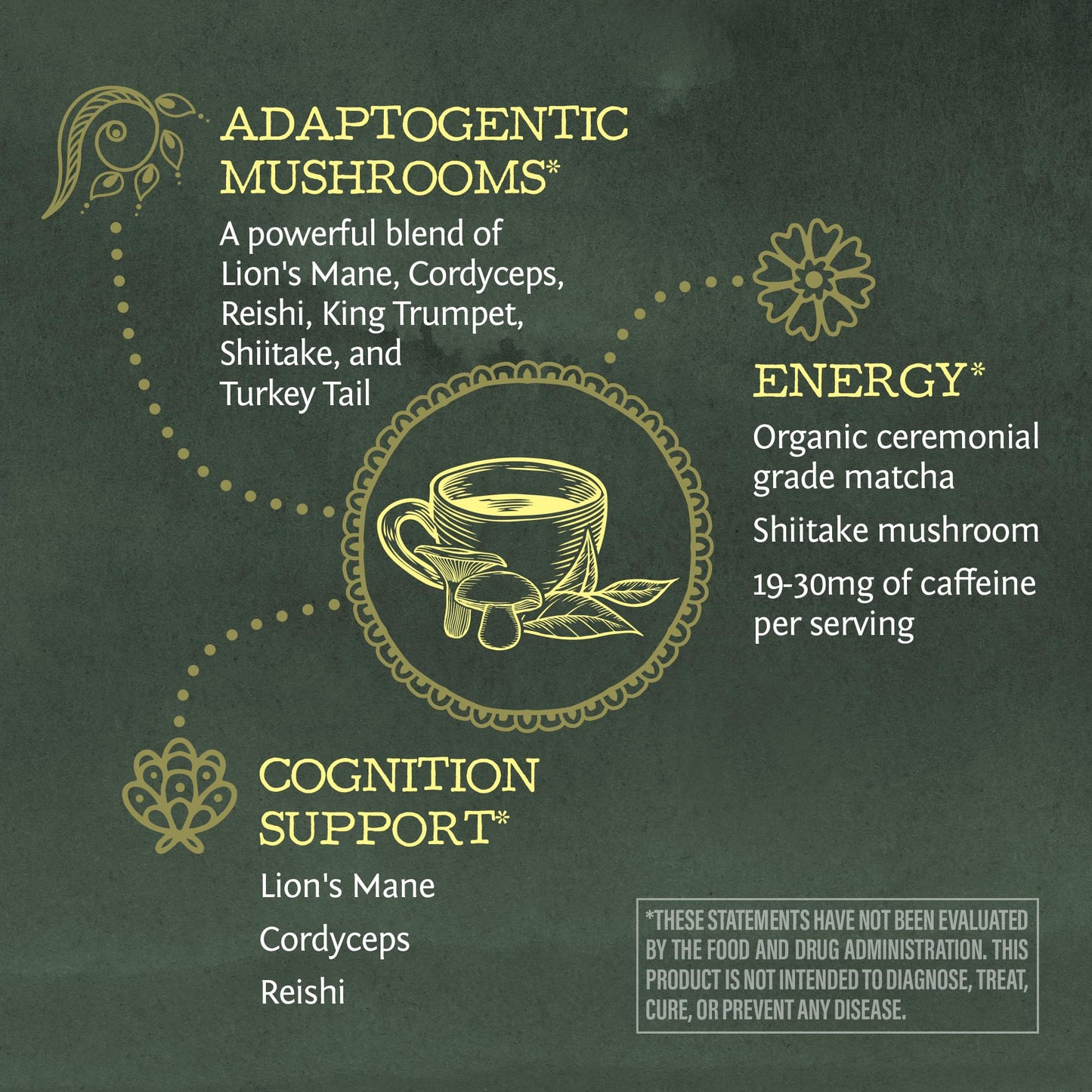 Sunwarrior Organic Matcha Mushroom Powder Supplement 3.1747