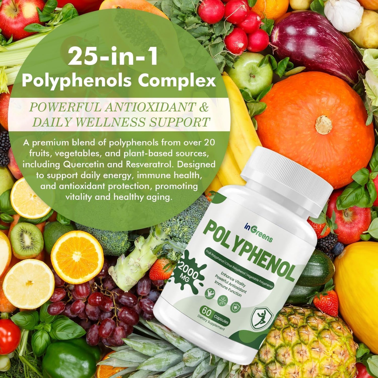 inGreens 25-in-1 Polyphenols Supplement Softgels 120