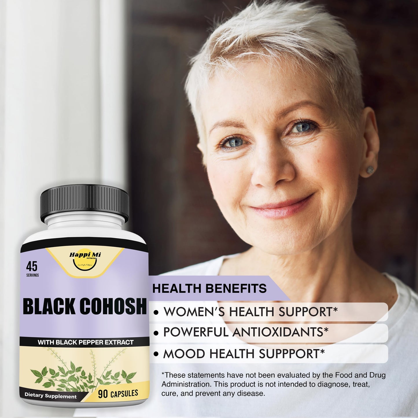 Happi Mi Nutrition Black Cohosh Capsules 90 Count