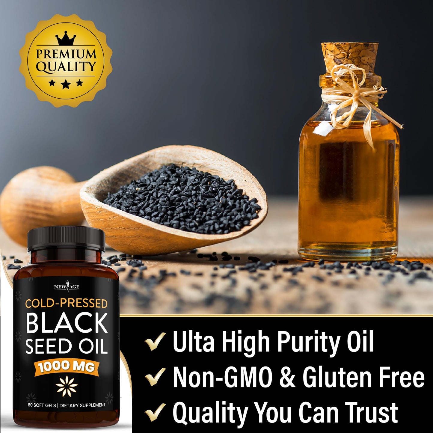 NEW AGE Black Seed Oil Softgel Capsules 120 Softgels
