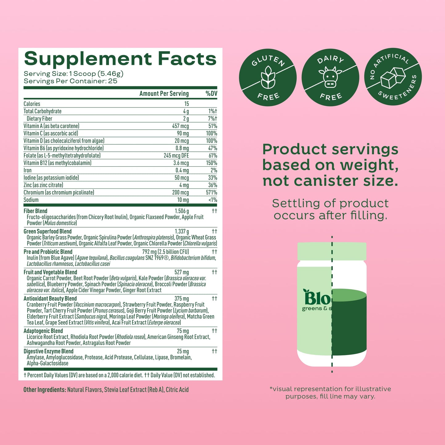 Bloom Nutrition Superfood Greens Powder 25 Servings